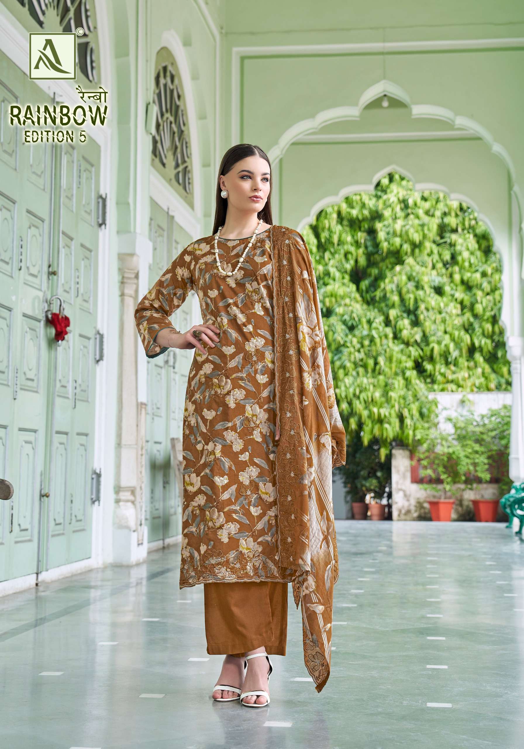 ALOK SUITS RAINBOW VOL 5 CAMBRIC COTTON PRINT WITH FANCY EMBROIDERY WORK SUIT
