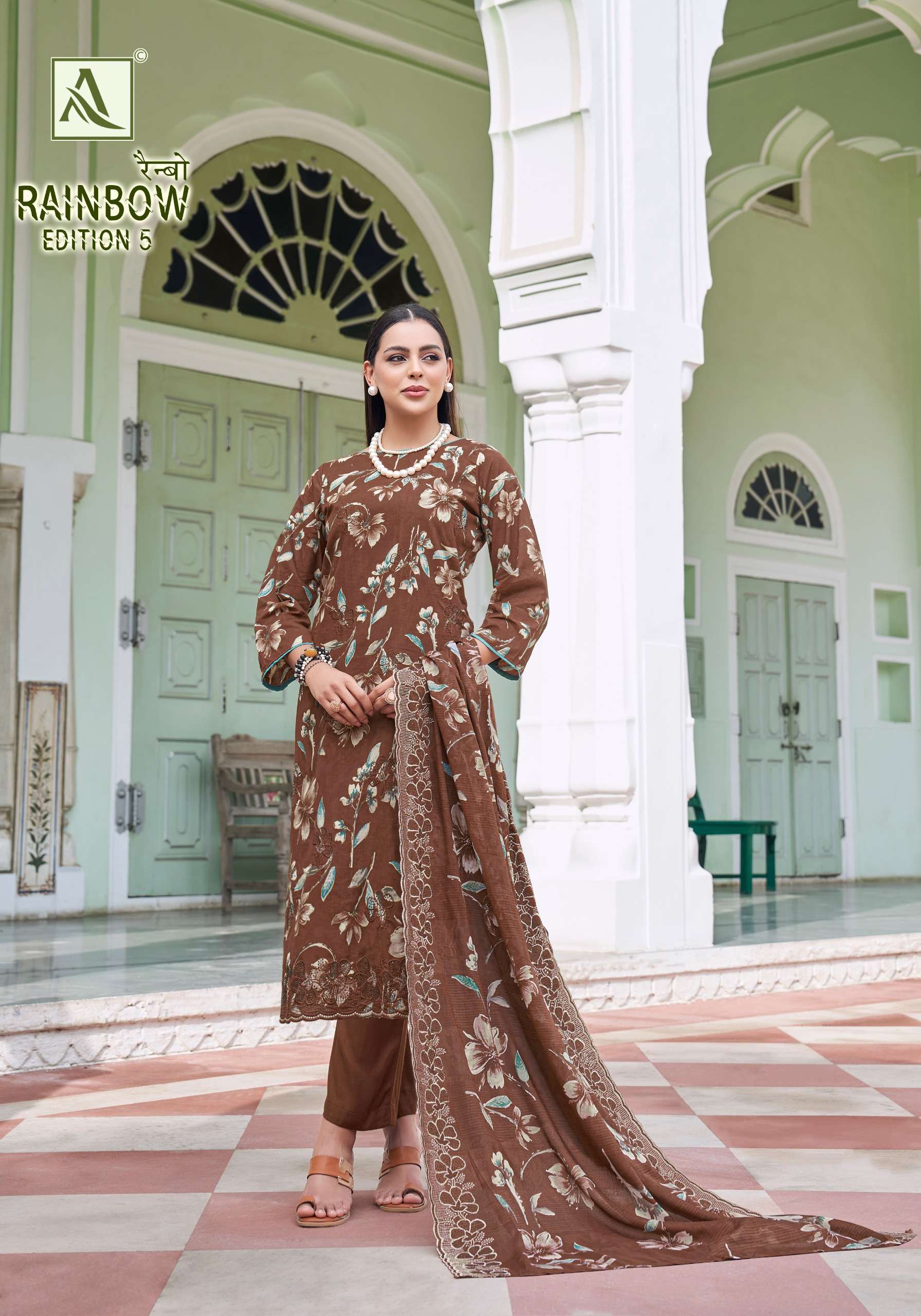 ALOK SUITS RAINBOW VOL 5 CAMBRIC COTTON PRINT WITH FANCY EMBROIDERY WORK SUIT