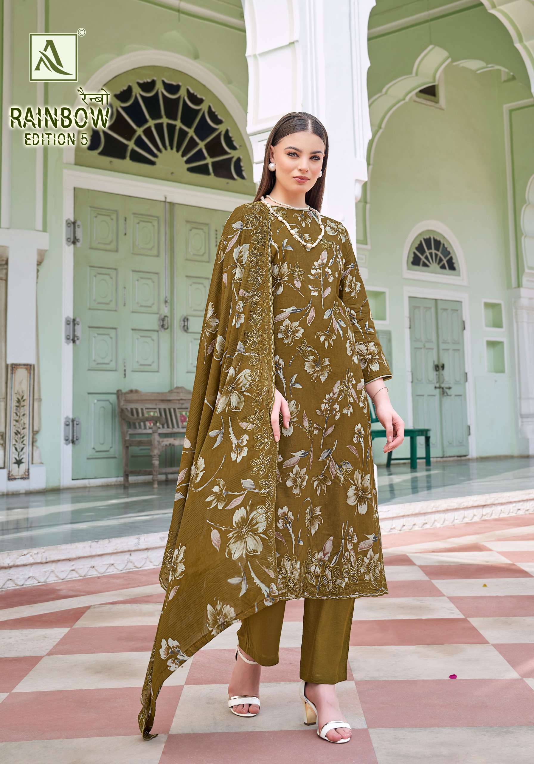 ALOK SUITS RAINBOW VOL 5 CAMBRIC COTTON PRINT WITH FANCY EMBROIDERY WORK SUIT