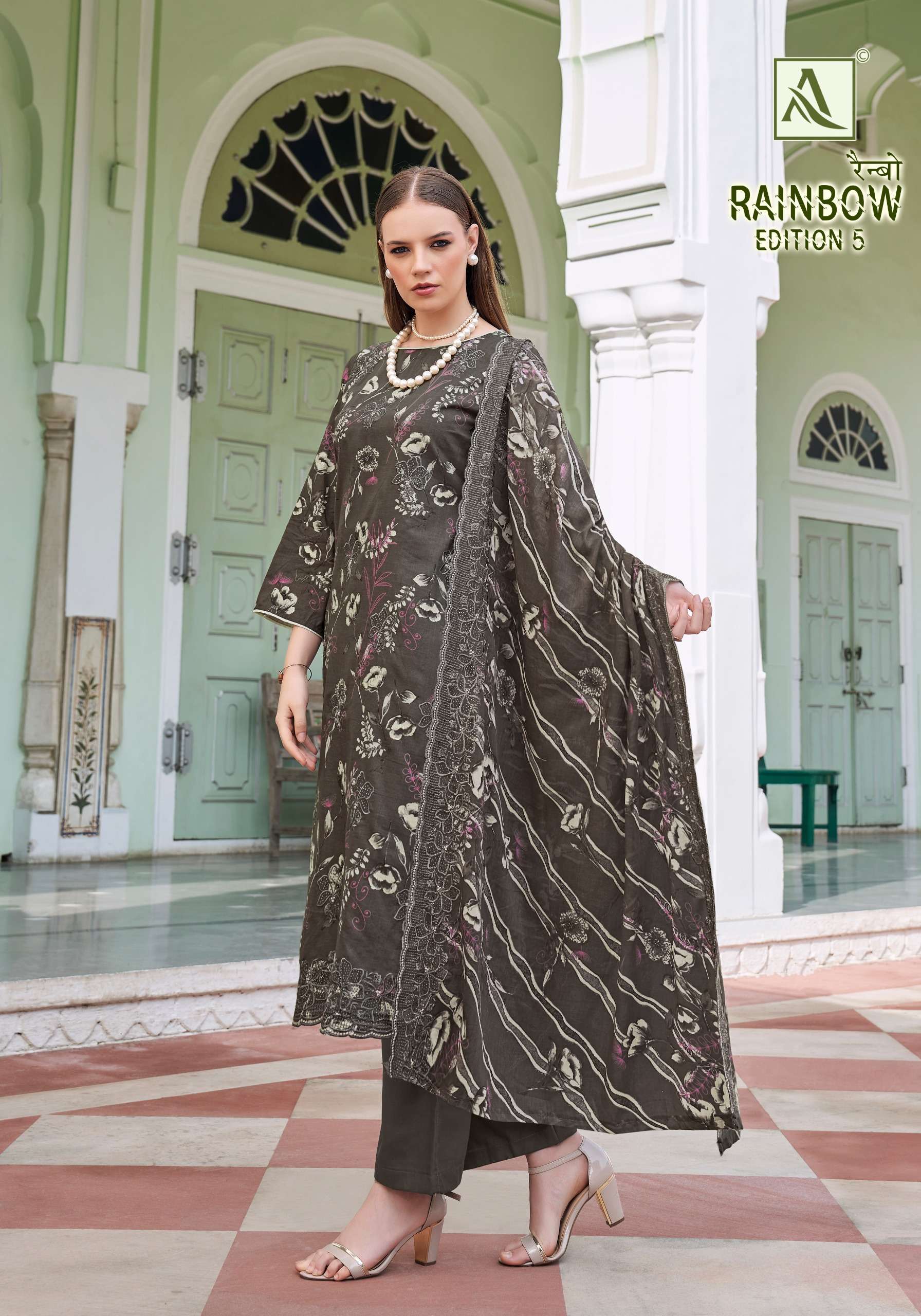 ALOK SUITS RAINBOW VOL 5 CAMBRIC COTTON PRINT WITH FANCY EMBROIDERY WORK SUIT