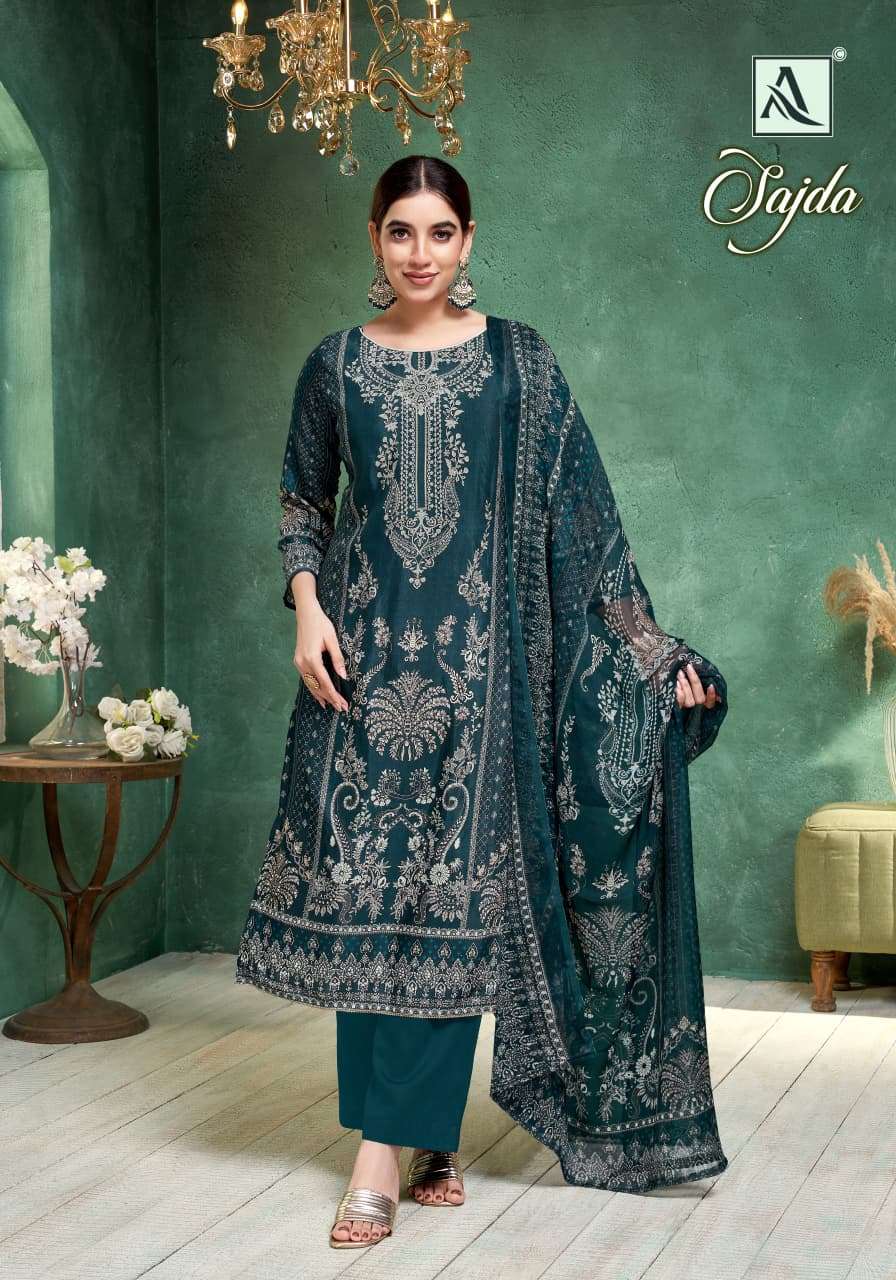 ALOK SUITS SAJDA VISCOSE DIGITAL PRINT WITH FANCY WORK SUIT