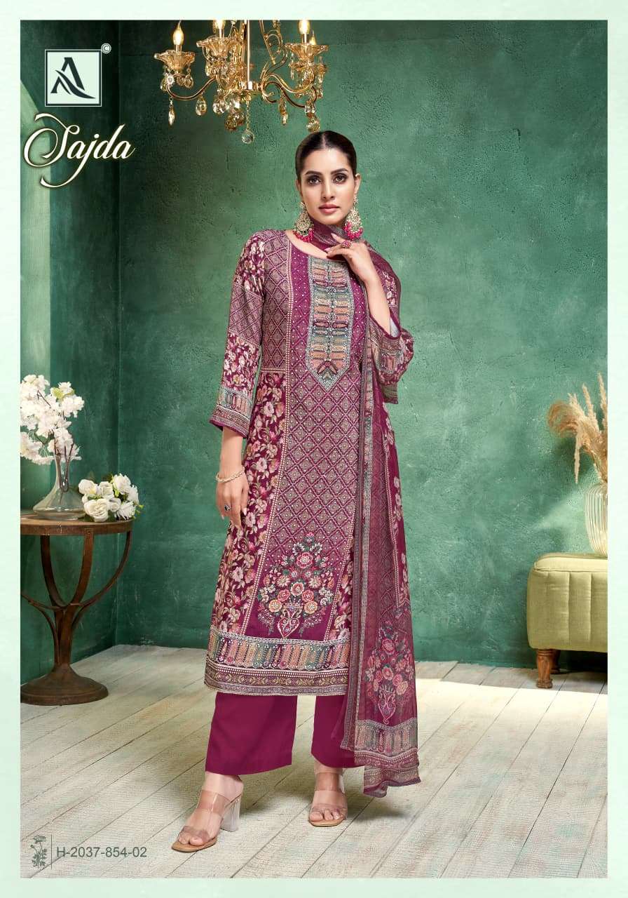 ALOK SUITS SAJDA VISCOSE DIGITAL PRINT WITH FANCY WORK SUIT