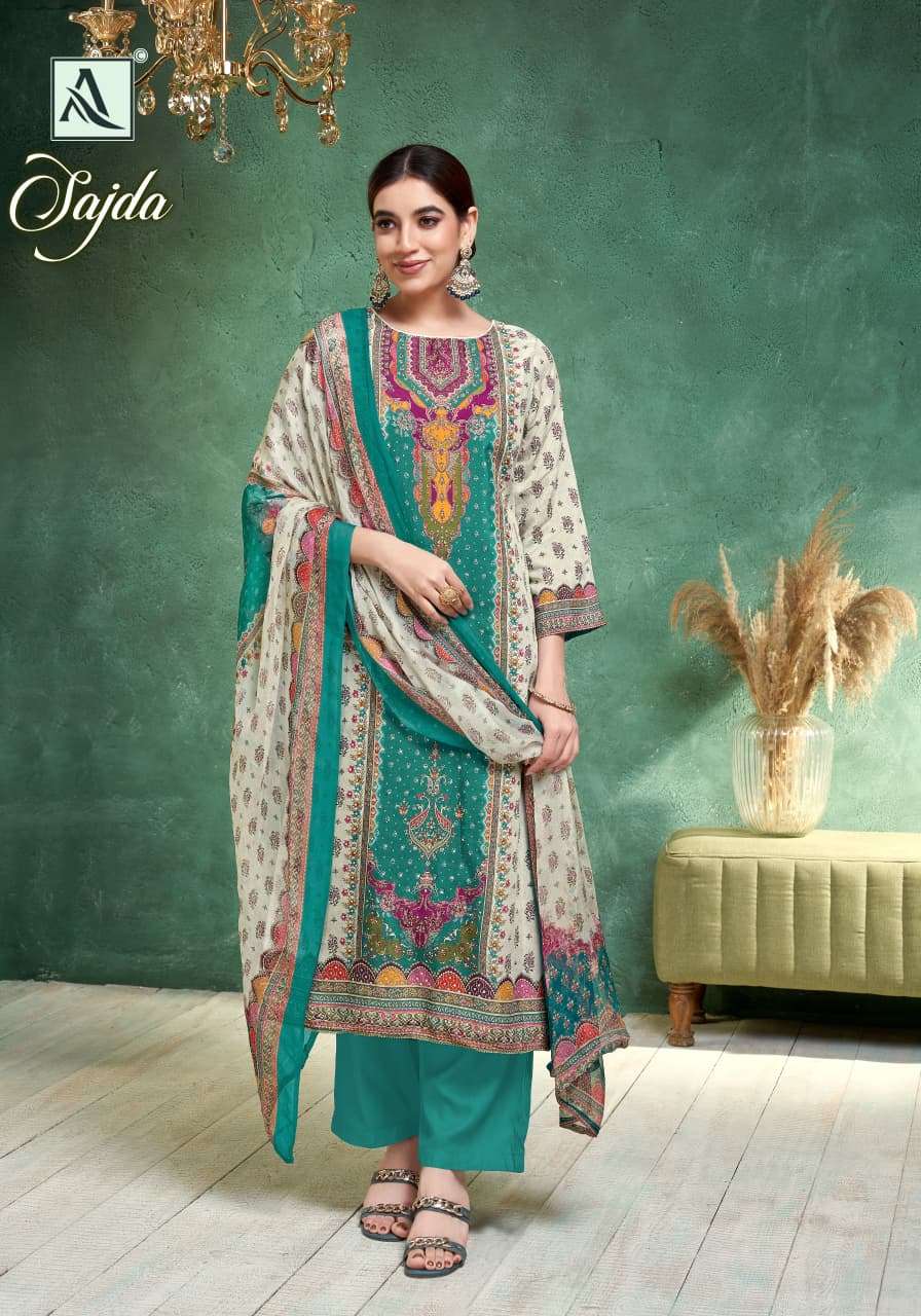 ALOK SUITS SAJDA VISCOSE DIGITAL PRINT WITH FANCY WORK SUIT