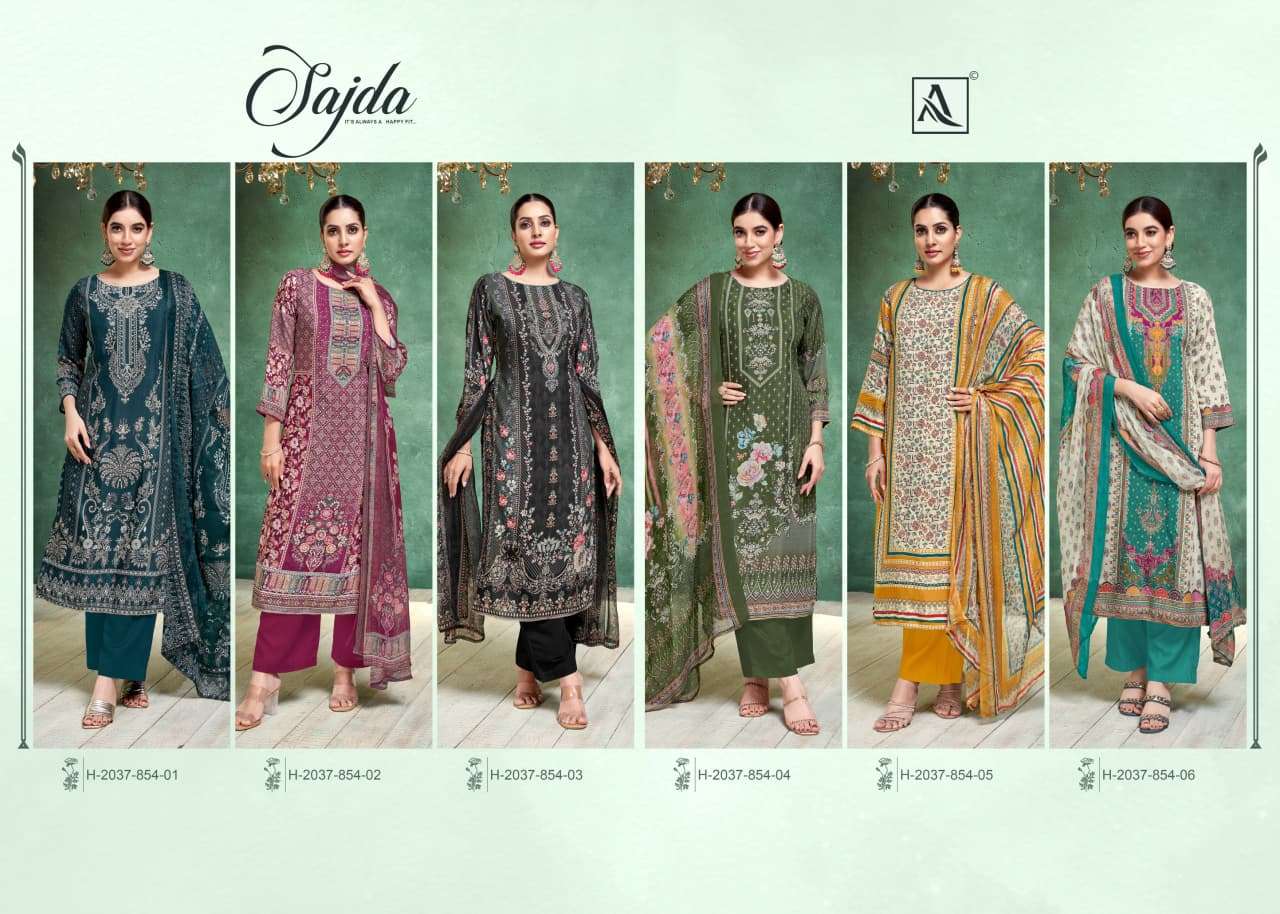 ALOK SUITS SAJDA VISCOSE DIGITAL PRINT WITH FANCY WORK SUIT