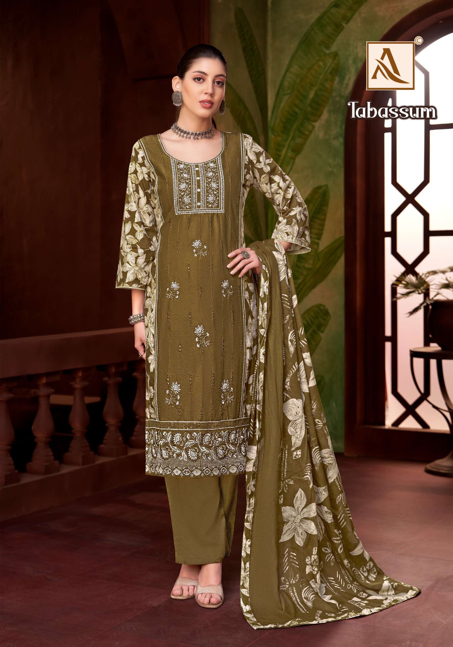 ALOK SUITS TABASSUM COTTON PRINT WITH FANCY EMBROIDERY WORK SUIT
