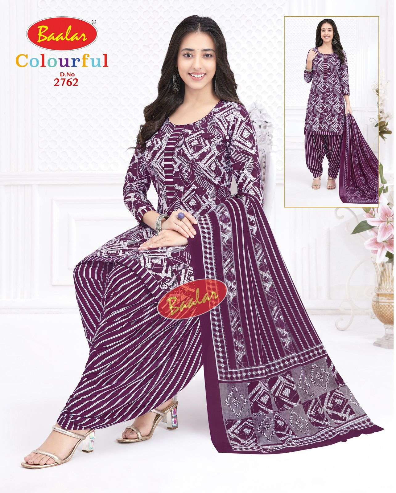 BAALAR COLOURFUL VOL 27 COTTON PRINT PATTAYA SALWAR SUIT