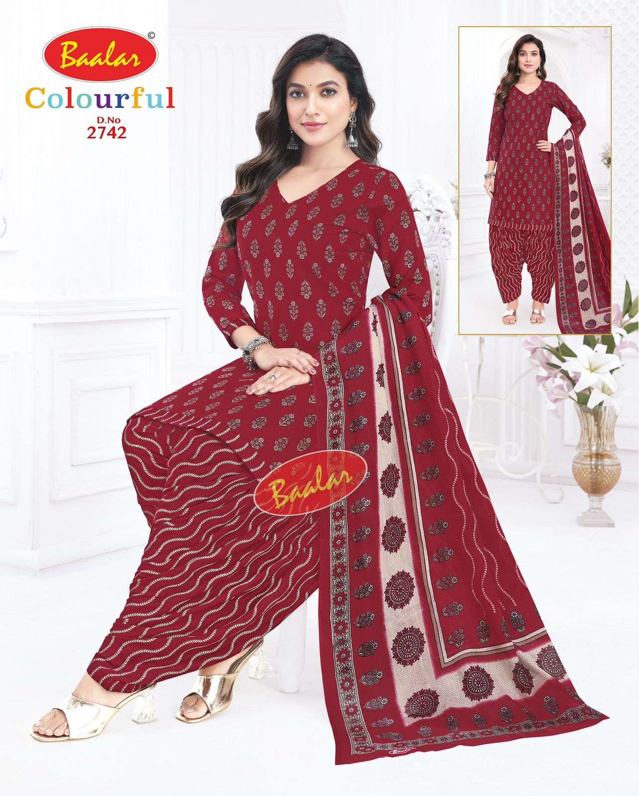 BAALAR COLOURFUL VOL 27 COTTON PRINT PATTAYA SALWAR SUIT