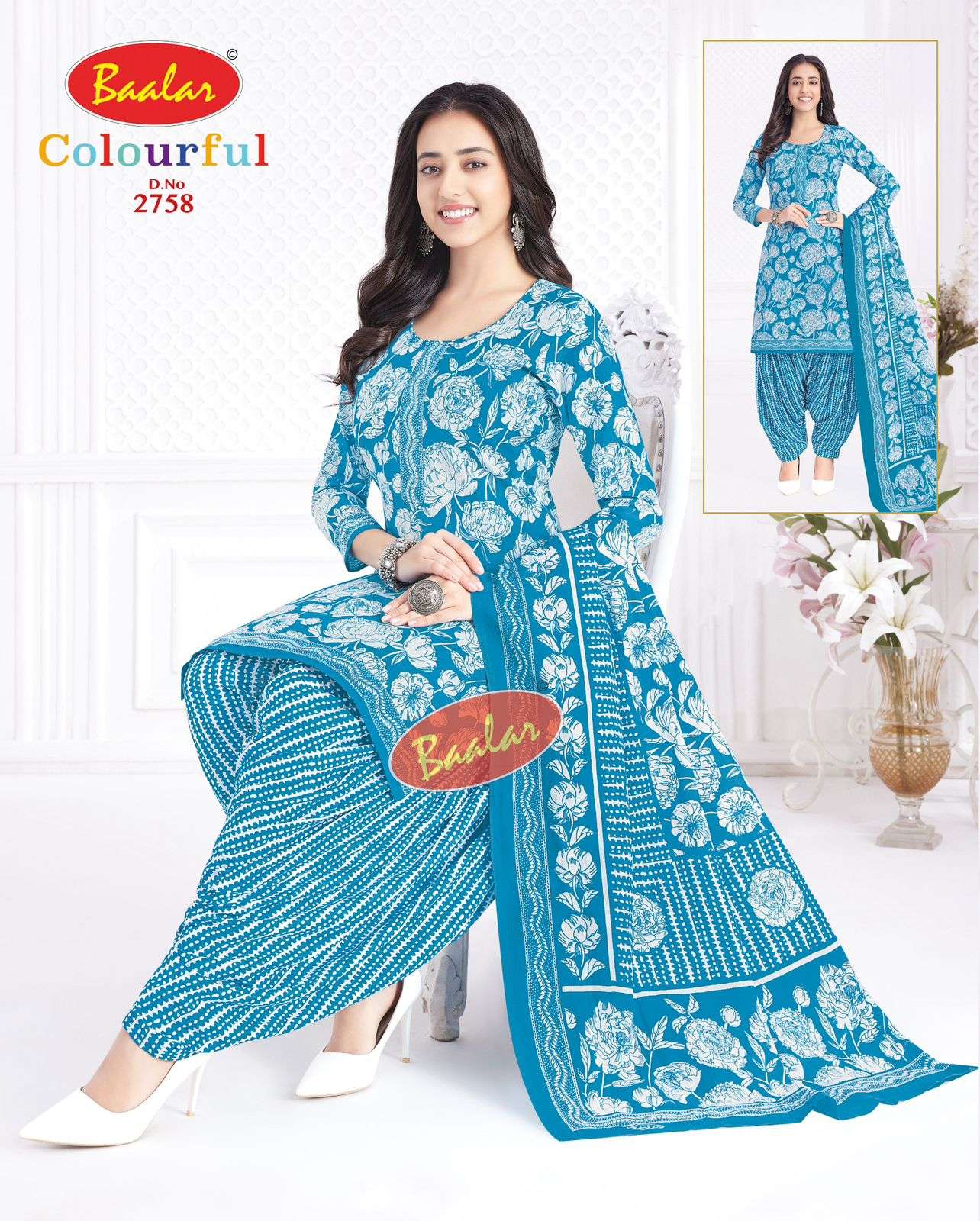 BAALAR COLOURFUL VOL 27 COTTON PRINT PATTAYA SALWAR SUIT
