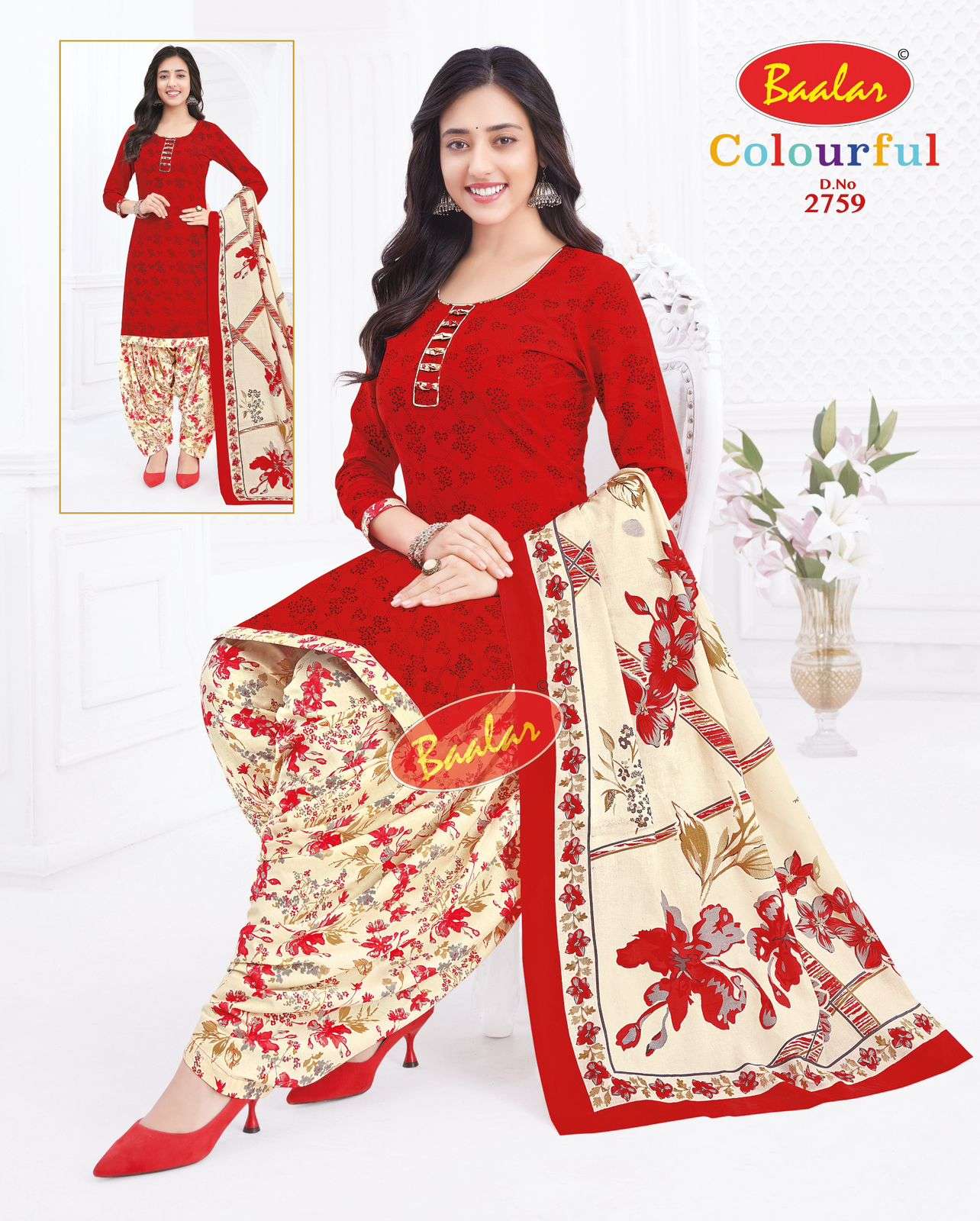 BAALAR COLOURFUL VOL 27 COTTON PRINT PATTAYA SALWAR SUIT