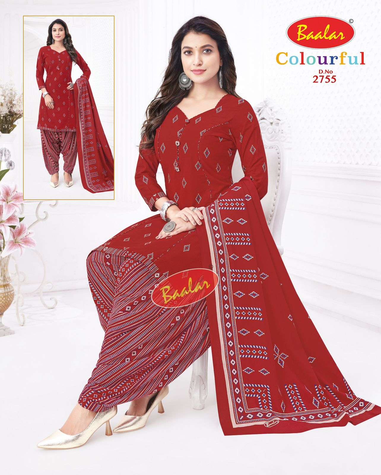 BAALAR COLOURFUL VOL 27 COTTON PRINT PATTAYA SALWAR SUIT