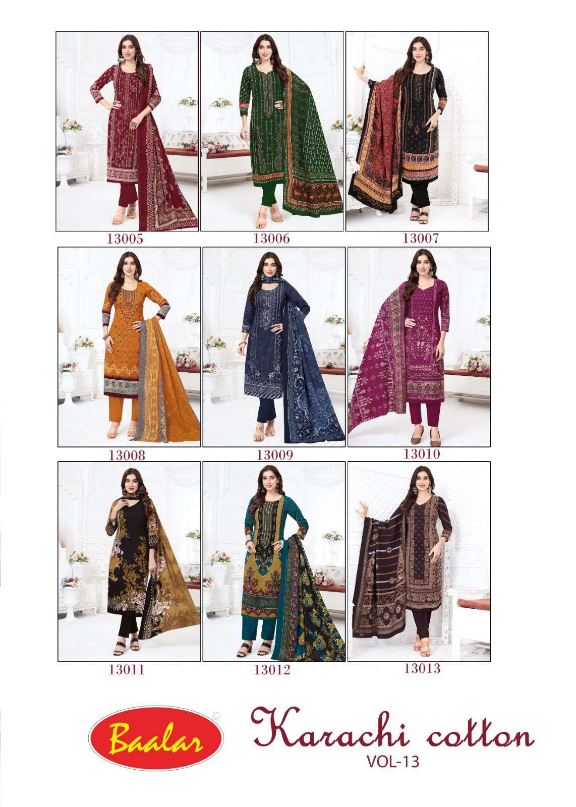 BAALAR KARACHI COTTON VOL 13 LAWN COTTON PRINTED SALWAR SUIT