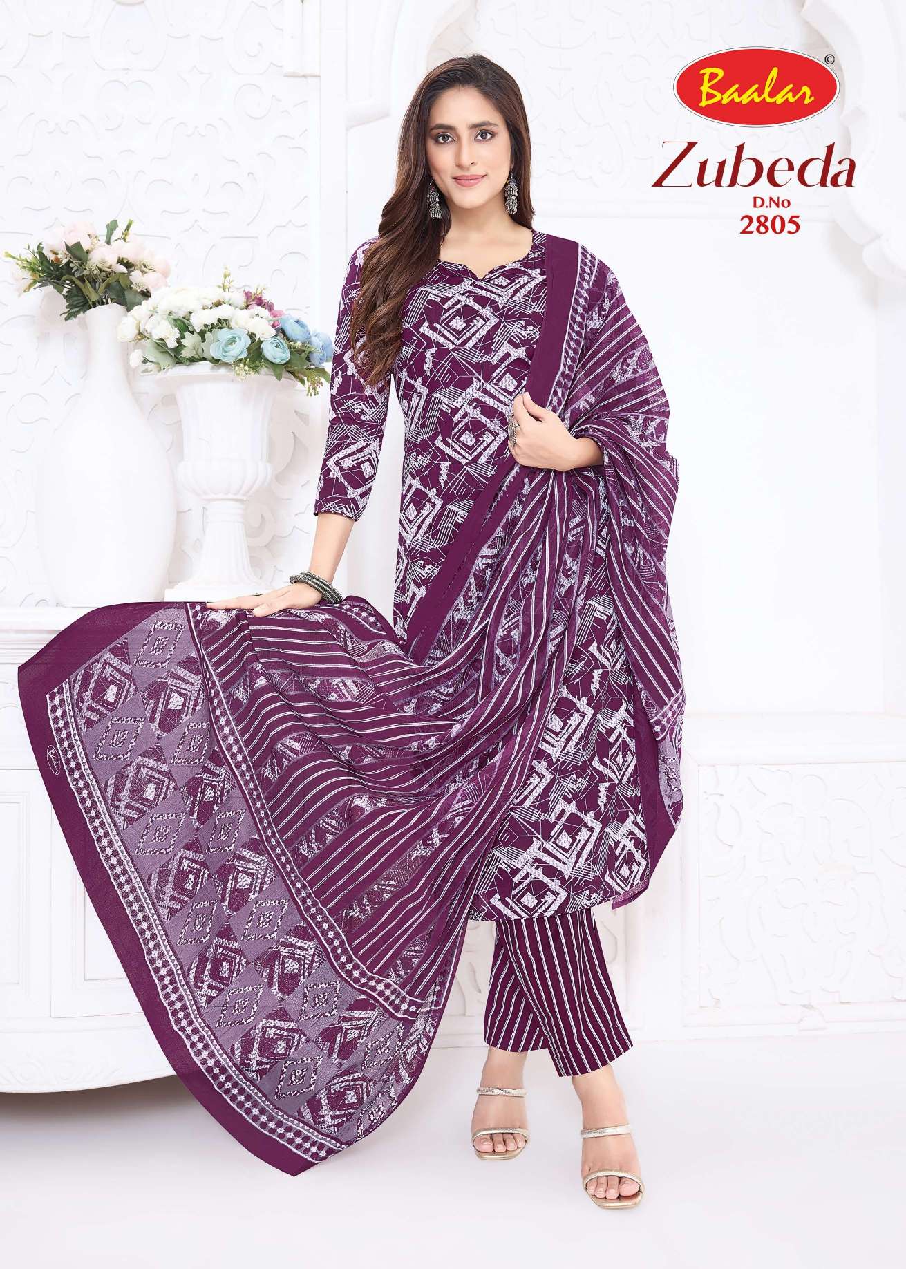  BAALAR ZUBEDA COTTON PRINTED LADIES SALWAR SUIT