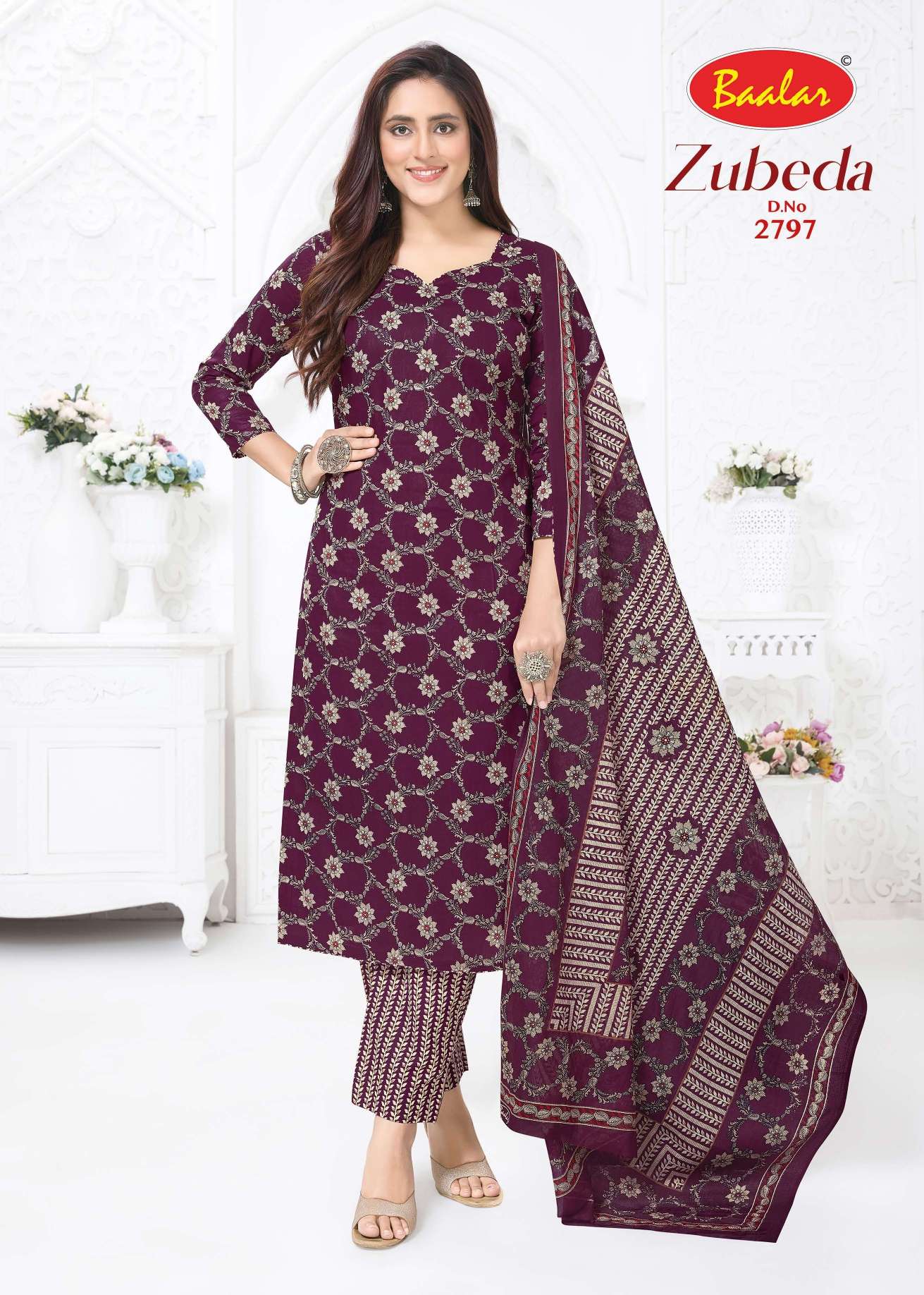  BAALAR ZUBEDA COTTON PRINTED LADIES SALWAR SUIT