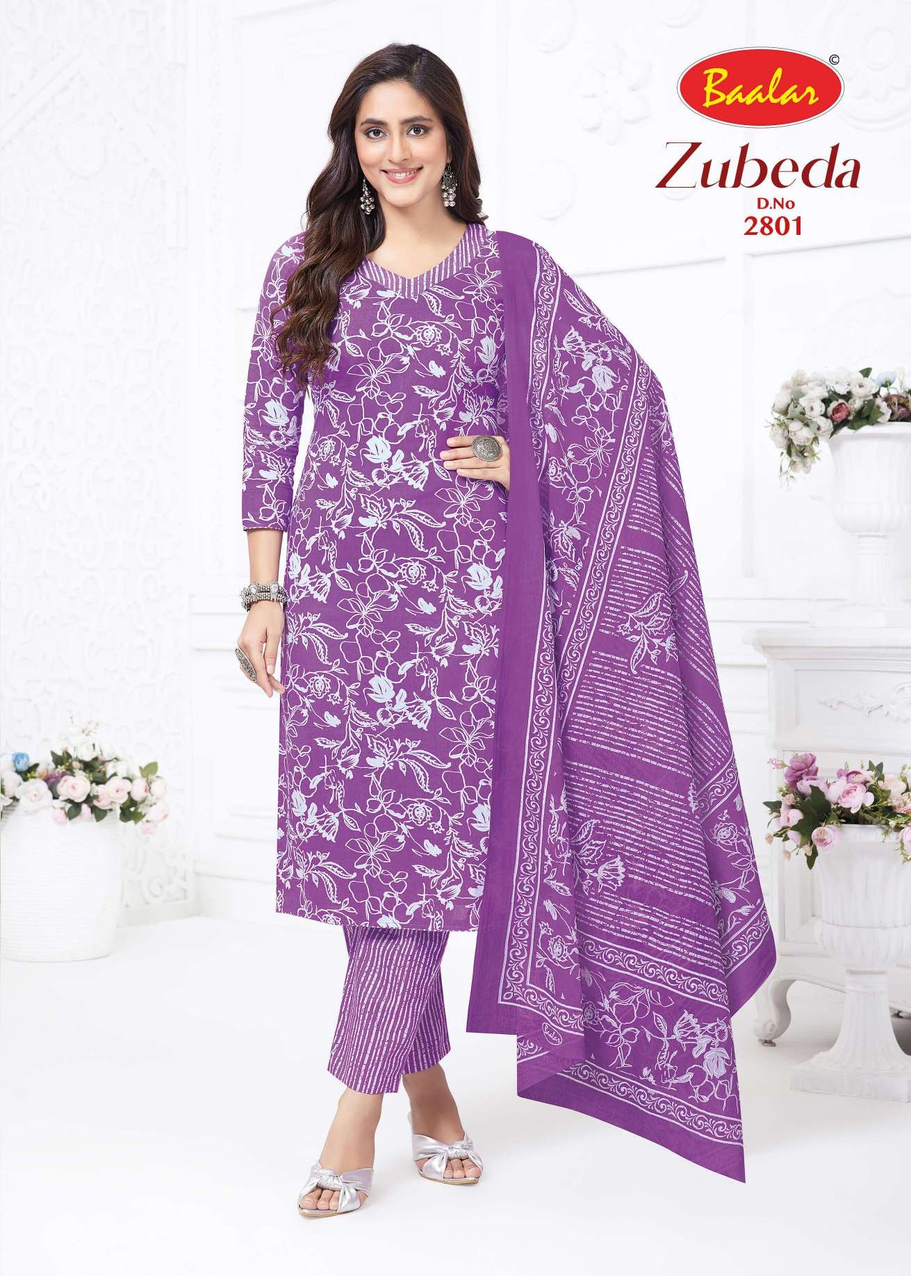  BAALAR ZUBEDA COTTON PRINTED LADIES SALWAR SUIT