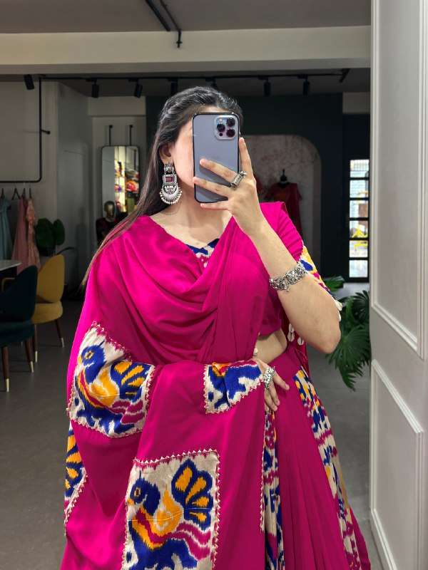 BANDHANI PALACE 1611 RAYON PRINTED SILK READYMADE LEHENGA CHOLI SET 