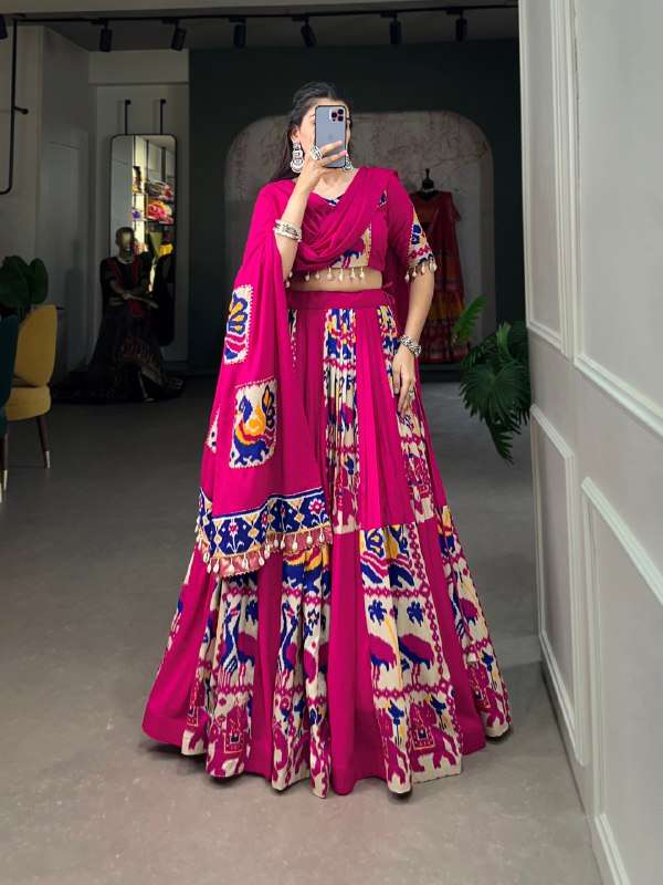BANDHANI PALACE 1611 RAYON PRINTED SILK READYMADE LEHENGA CHOLI SET 