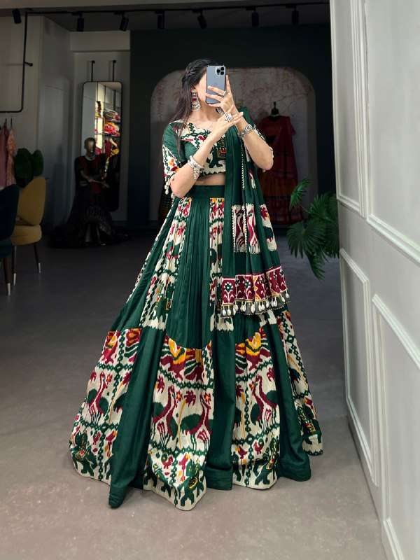 BANDHANI PALACE 1611 RAYON PRINTED SILK READYMADE LEHENGA CHOLI SET 