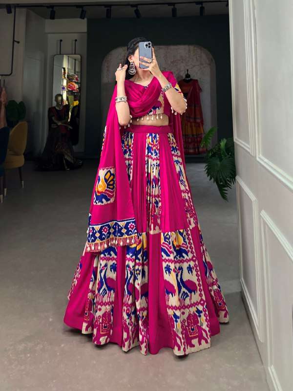 BANDHANI PALACE 1611 RAYON PRINTED SILK READYMADE LEHENGA CHOLI SET 