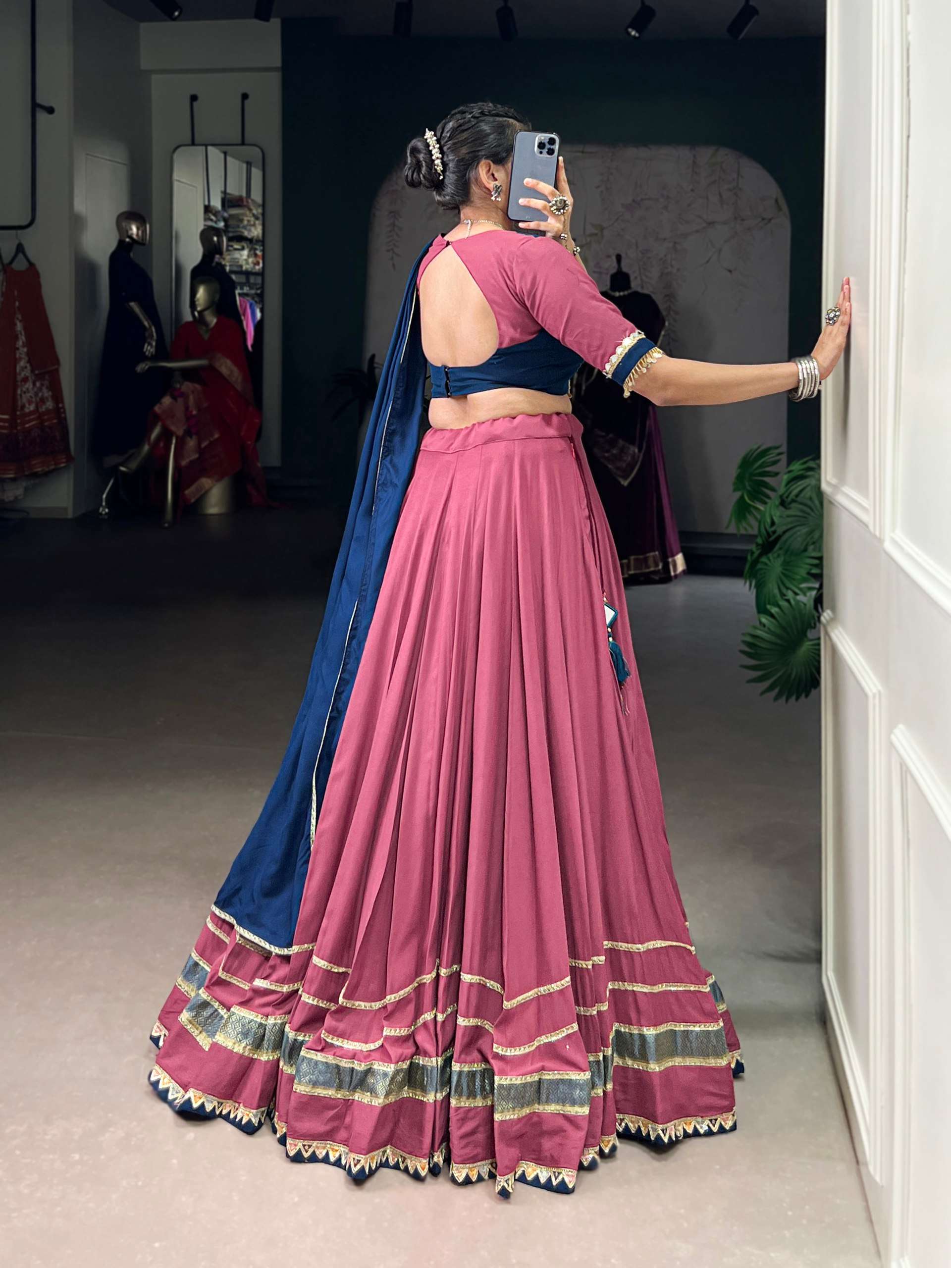 BANDHANI PALACE 1674 PURE RAYON READYMADE LEHENGA CHOLI SET 