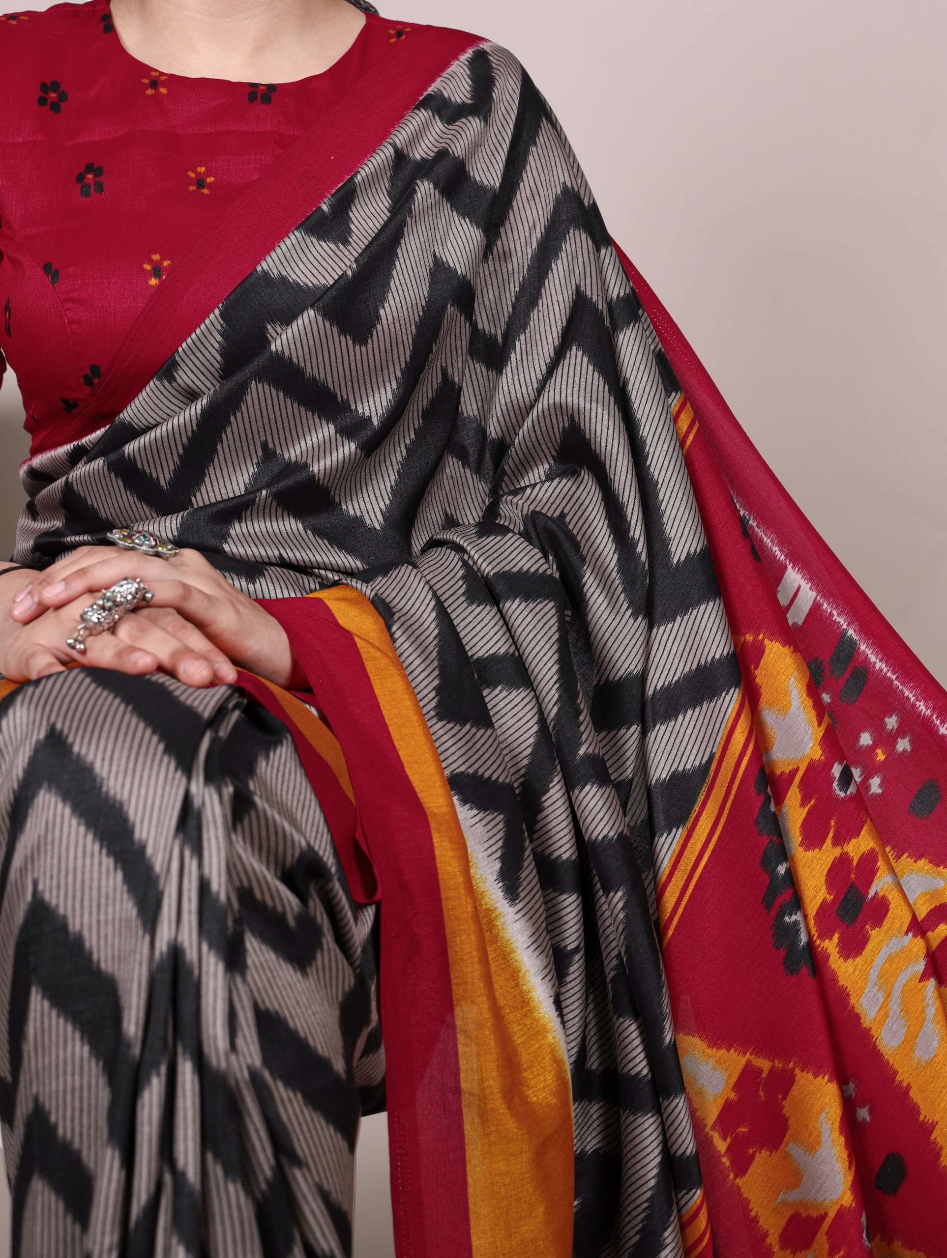BANDHANI PALACE 7043 TUSSER SILK PRINTED SAREE