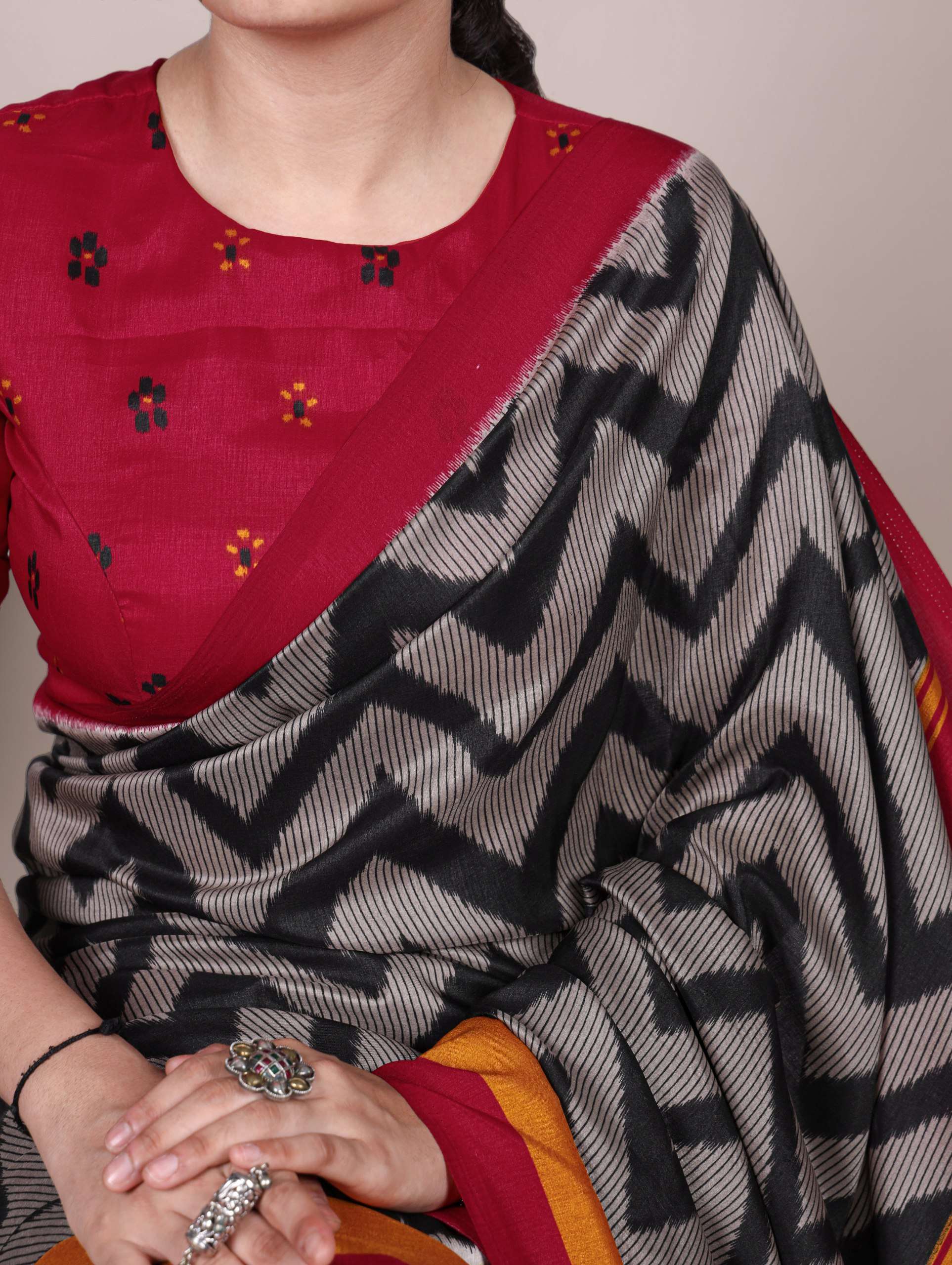 BANDHANI PALACE 7043 TUSSER SILK PRINTED SAREE
