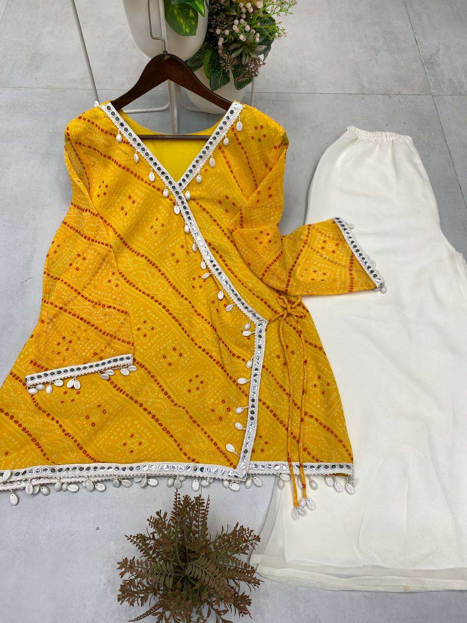 BE 399 GEORGETTE PRINTED WITH FANCY LACE WORK LADIES TOP