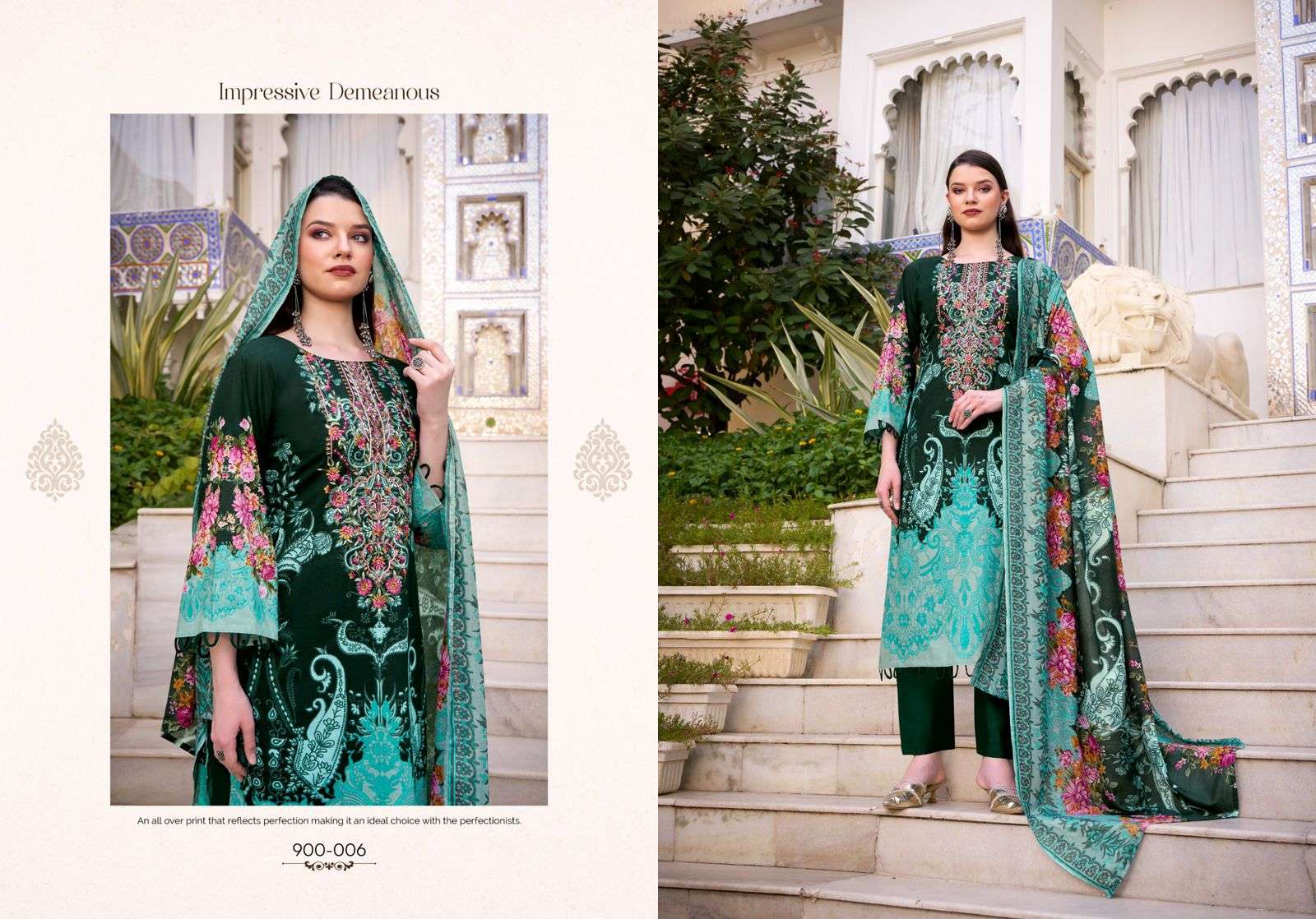 BELLIZA DESIGNER STUDIO NAIRA VOL 117 COTTON DIGITAL PRINTS WITH FANCY WORK SUITS 
