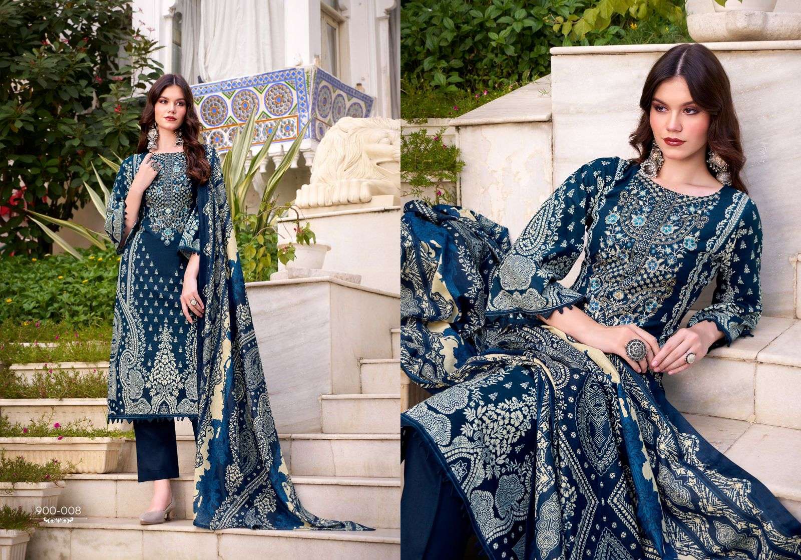 BELLIZA DESIGNER STUDIO NAIRA VOL 117 COTTON DIGITAL PRINTS WITH FANCY WORK SUITS 