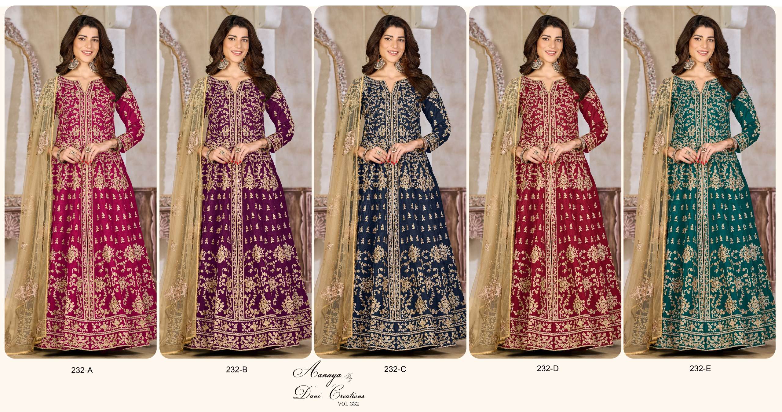 DANI CREATION AANAYA VOL 232 SILK HEAVY DESIGNER FESTIVE WEAR GOWN DRESS