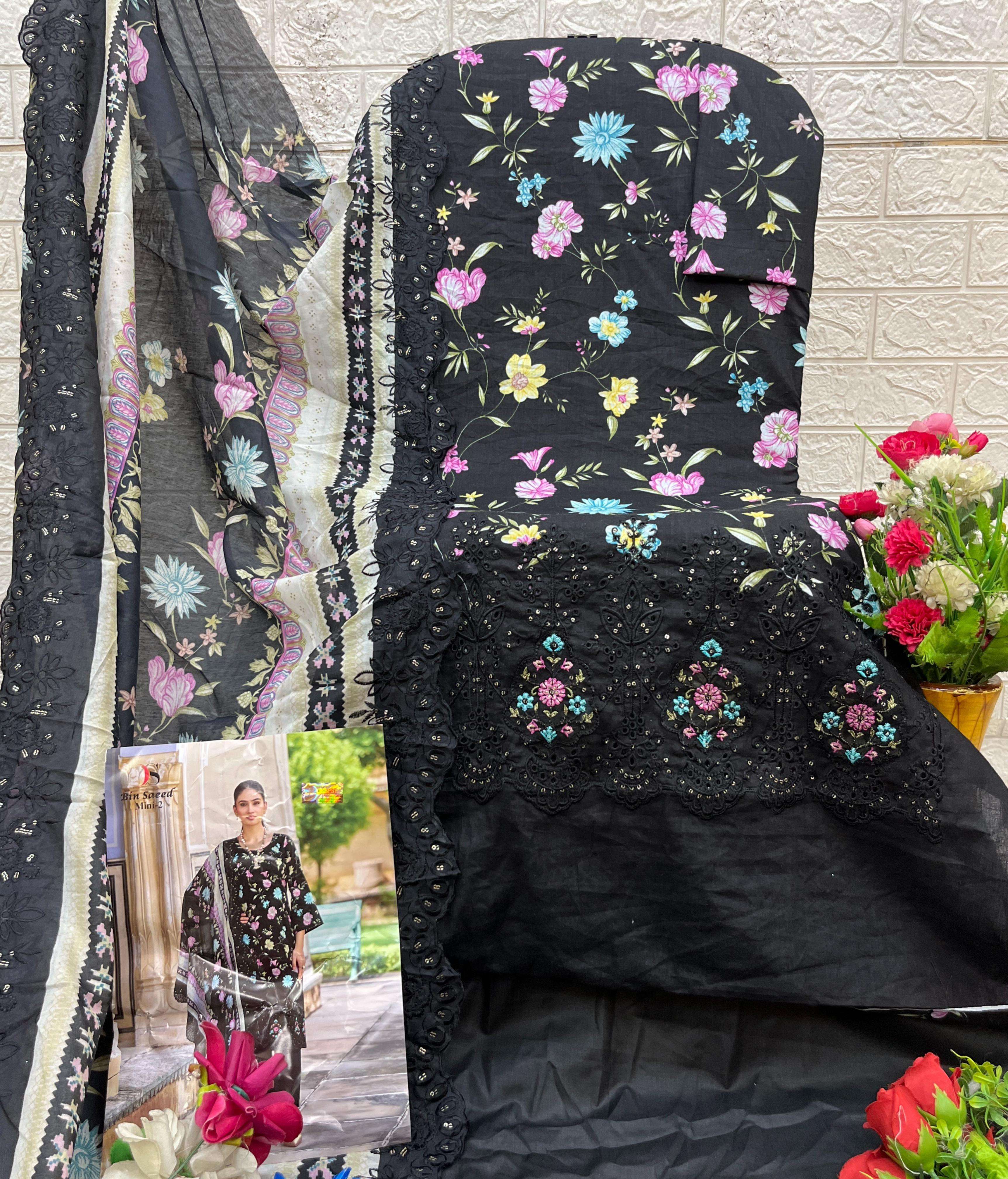 DEEPSY SUITS BIN SAEED MINI LAWN COLLECTION VO 2 COTTON DESIGNER WORK SUIT