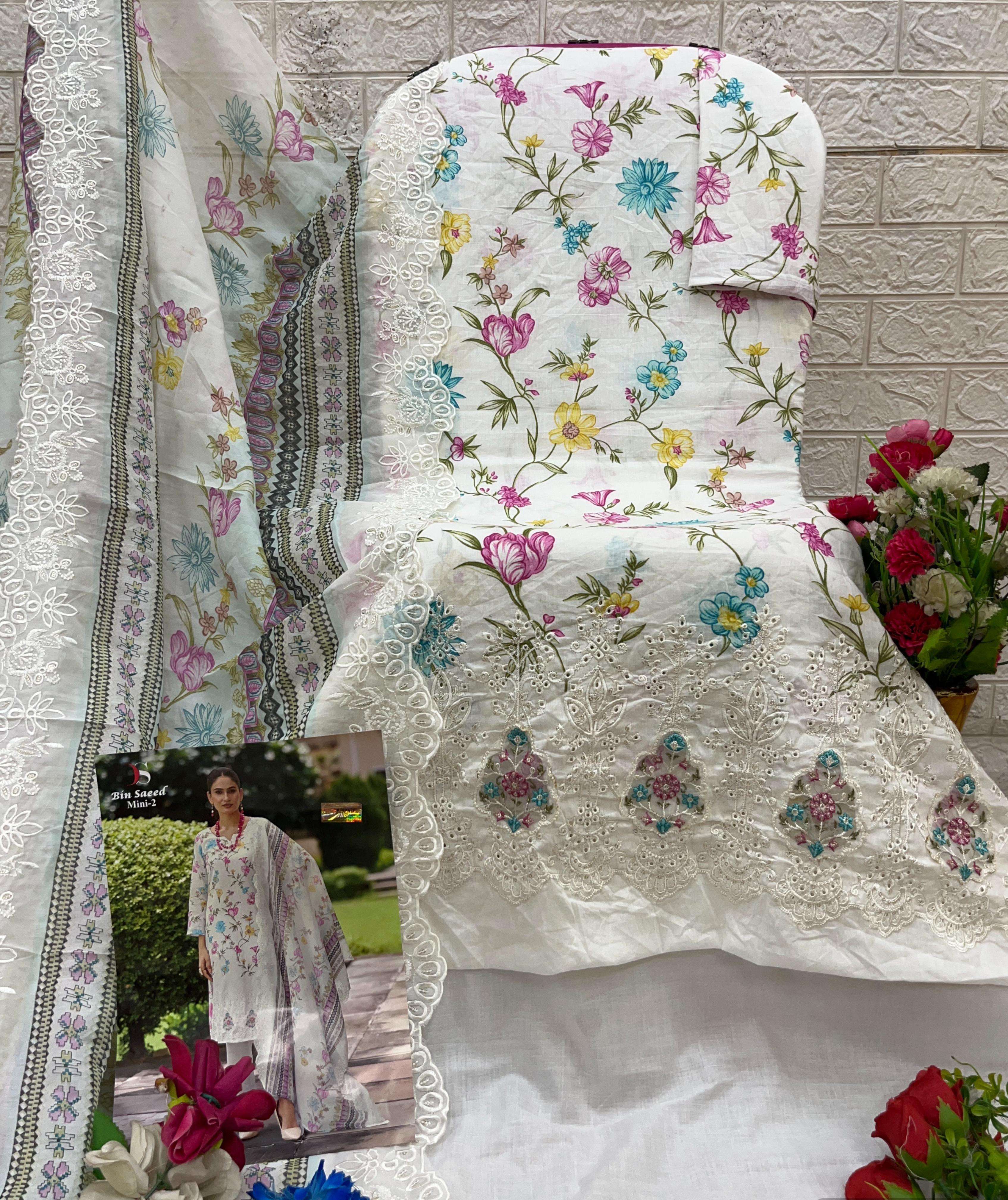 DEEPSY SUITS BIN SAEED MINI LAWN COLLECTION VO 2 COTTON DESIGNER WORK SUIT