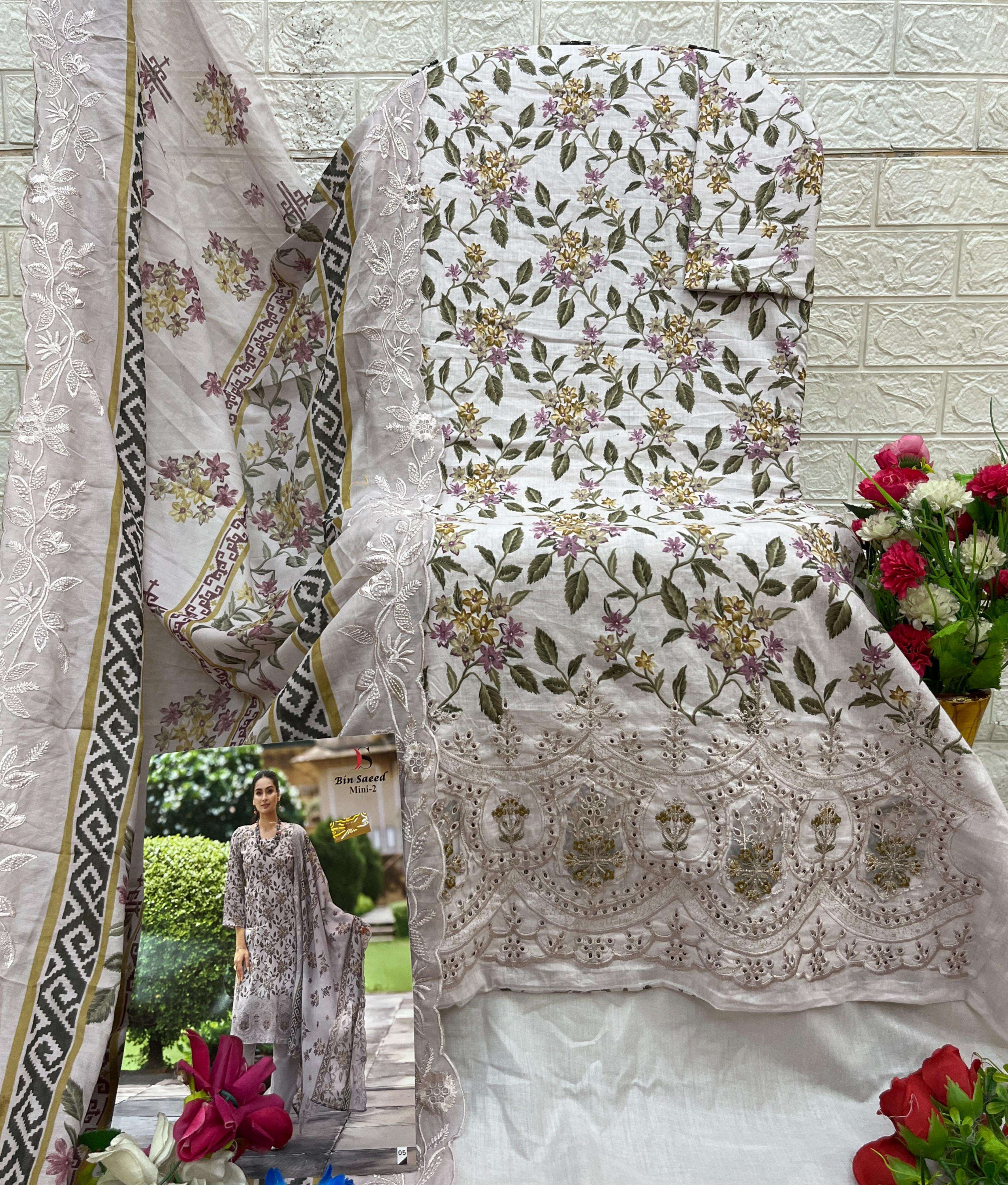 DEEPSY SUITS BIN SAEED MINI LAWN COLLECTION VO 2 COTTON DESIGNER WORK SUIT