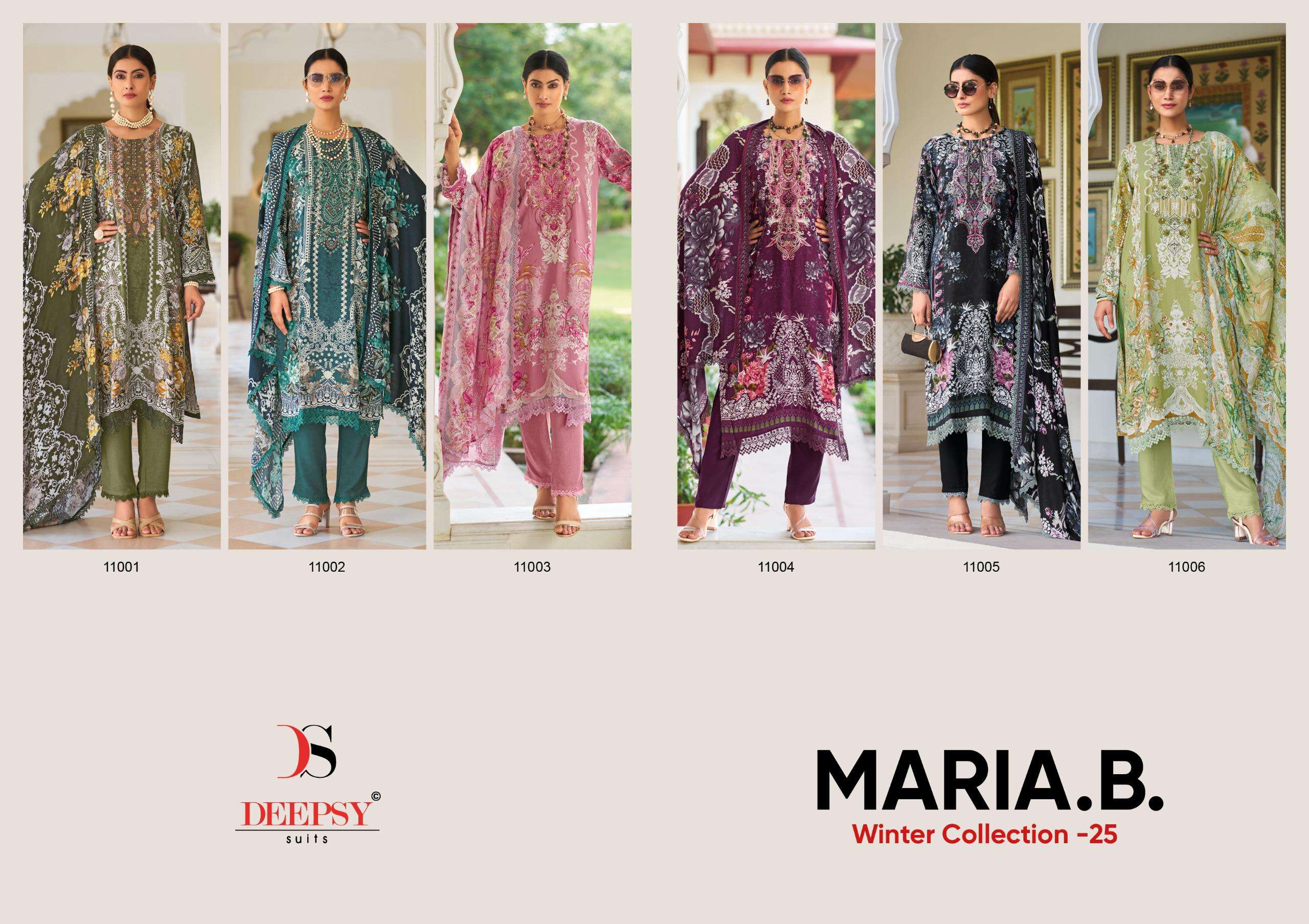 DEEPSY SUITS MARIA B WINTER COLLECTION 25 PASHMINA DESIGNER WORK SUIT