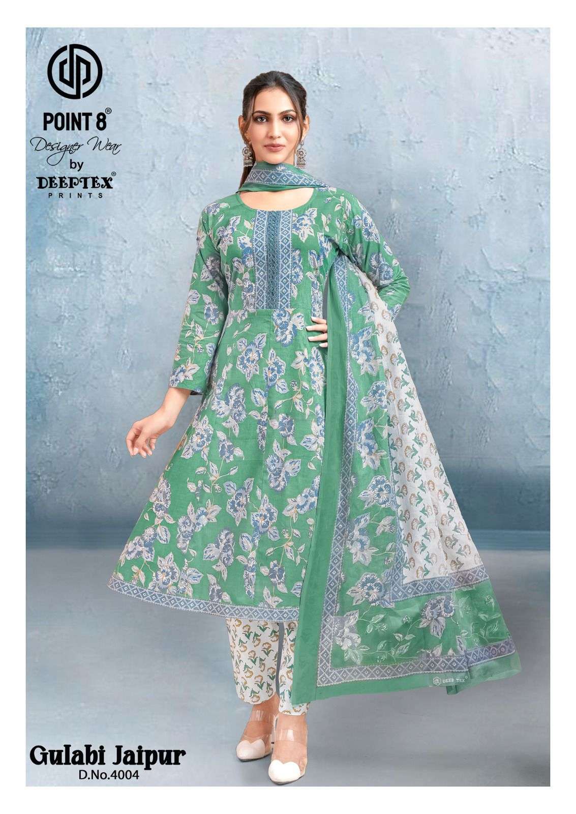 DEEPTEX PRINTS GULABI JAIPURI VOL 4 ANARKALI STYLE 3PCS SET COLLECTION 
