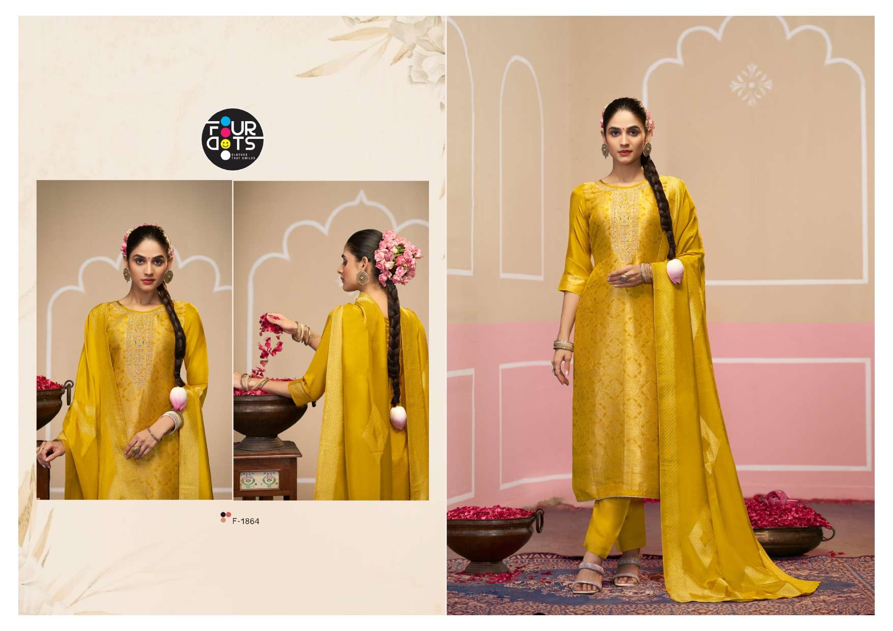 FOURDOTS  SILAS SILK JACQUARD EMBROIDERY DESIGNER WORK SUIT