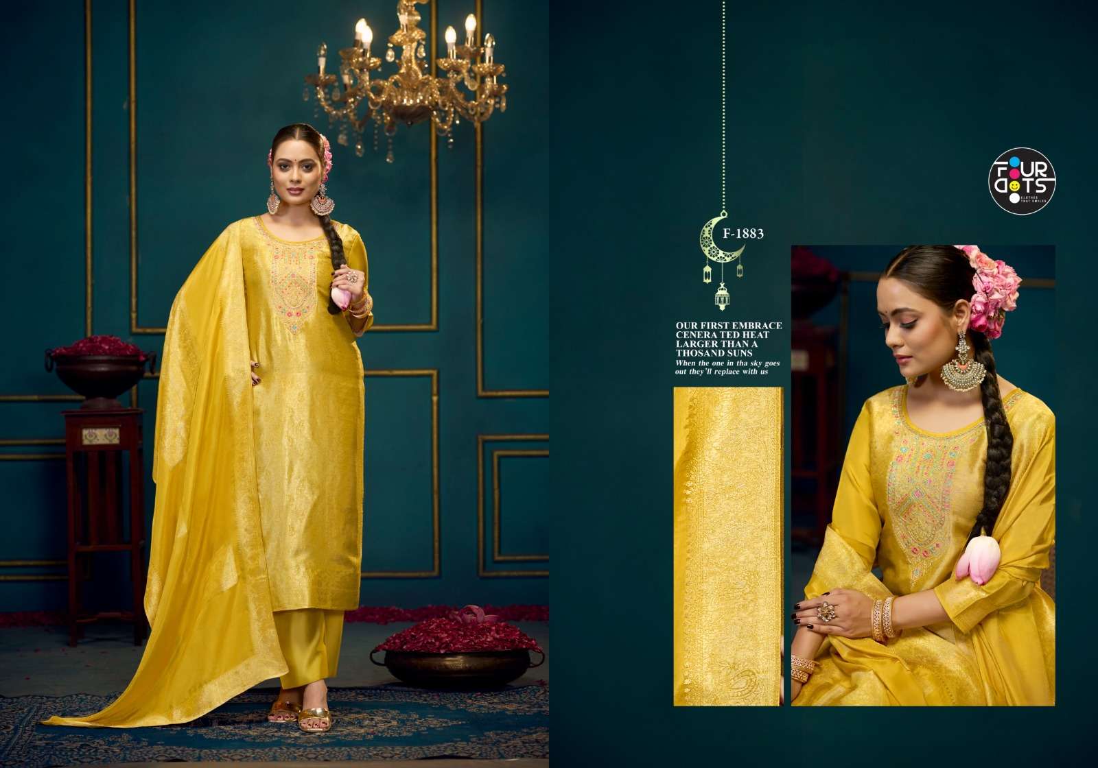 FOURDOTS VERA SILK JACQUARD DESIGNER WORK LADIES SUIT