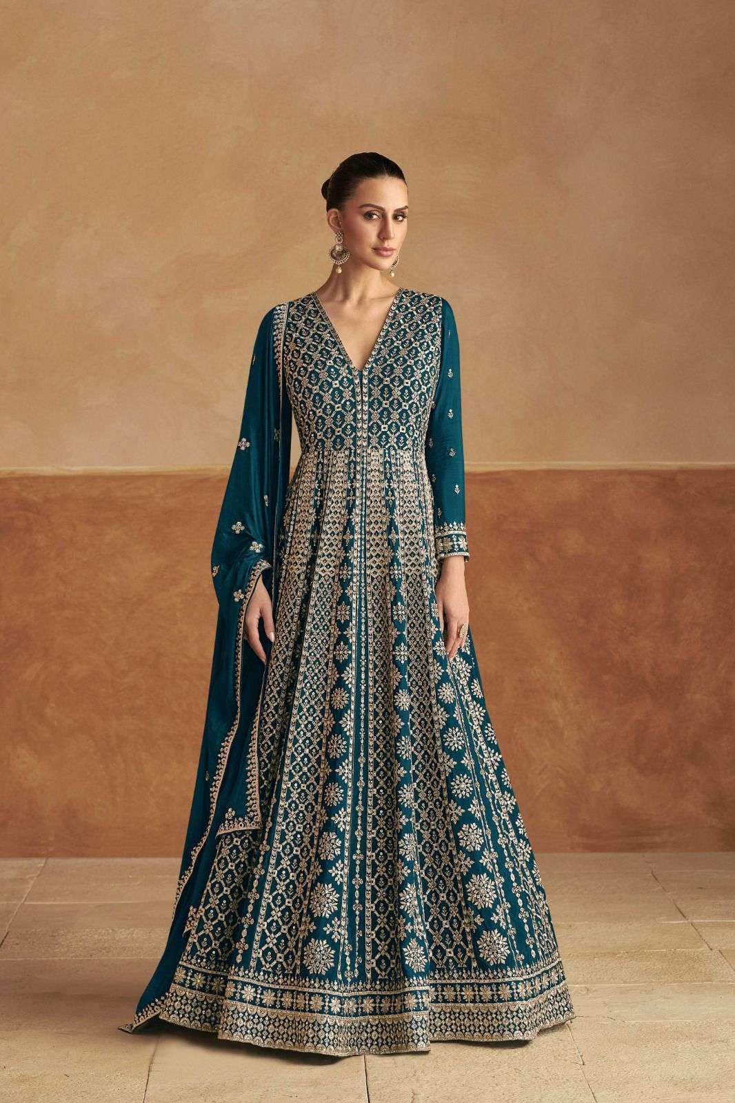 GULKAYRA DESIGNER NAGMA GOLD HEAVY DESIGNER WEDDING WEAR LADIES SUIT