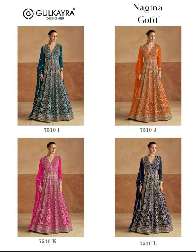 GULKAYRA DESIGNER NAGMA GOLD HEAVY DESIGNER WEDDING WEAR LADIES SUIT