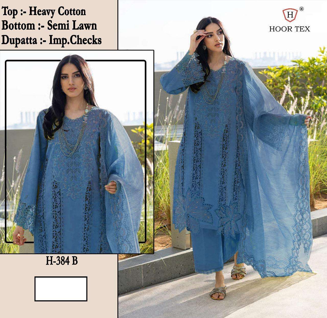 HOOR TEX DESIGN NO - H 384 A-D HEAVY COTTON READYMADE PAKISTANI SUIT
