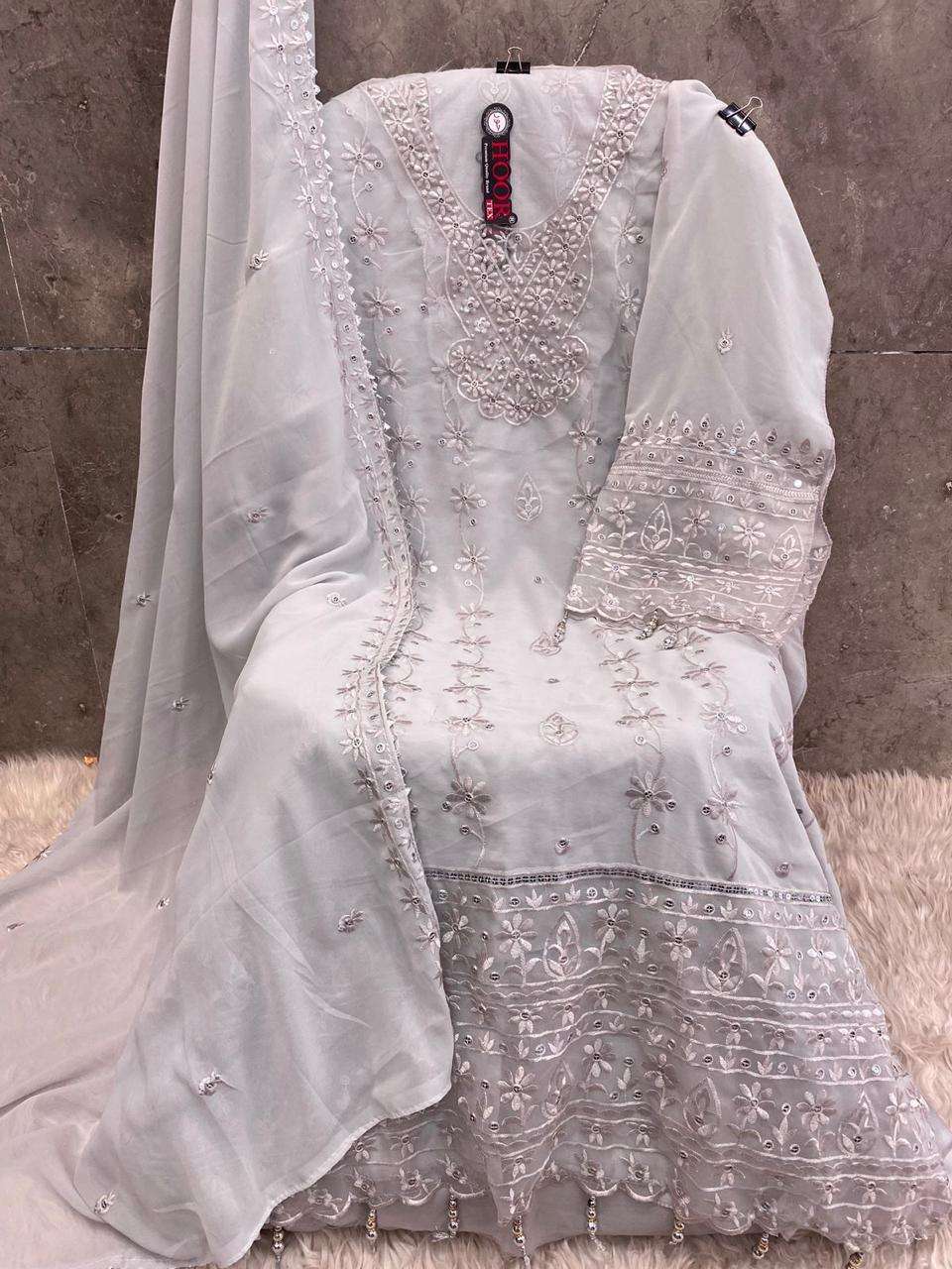 HOOR TEX DESIGN NO - H 394 FOX GEORGETTE READYMADE PAKISTANI SUIT 