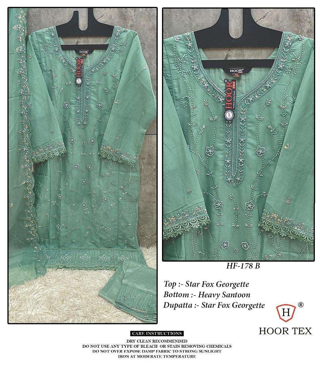 HOOR TEX DESIGN NO - HF 178 A-D STAR FOX GEORGETTE READYMADE PAKISTANI SUIT 