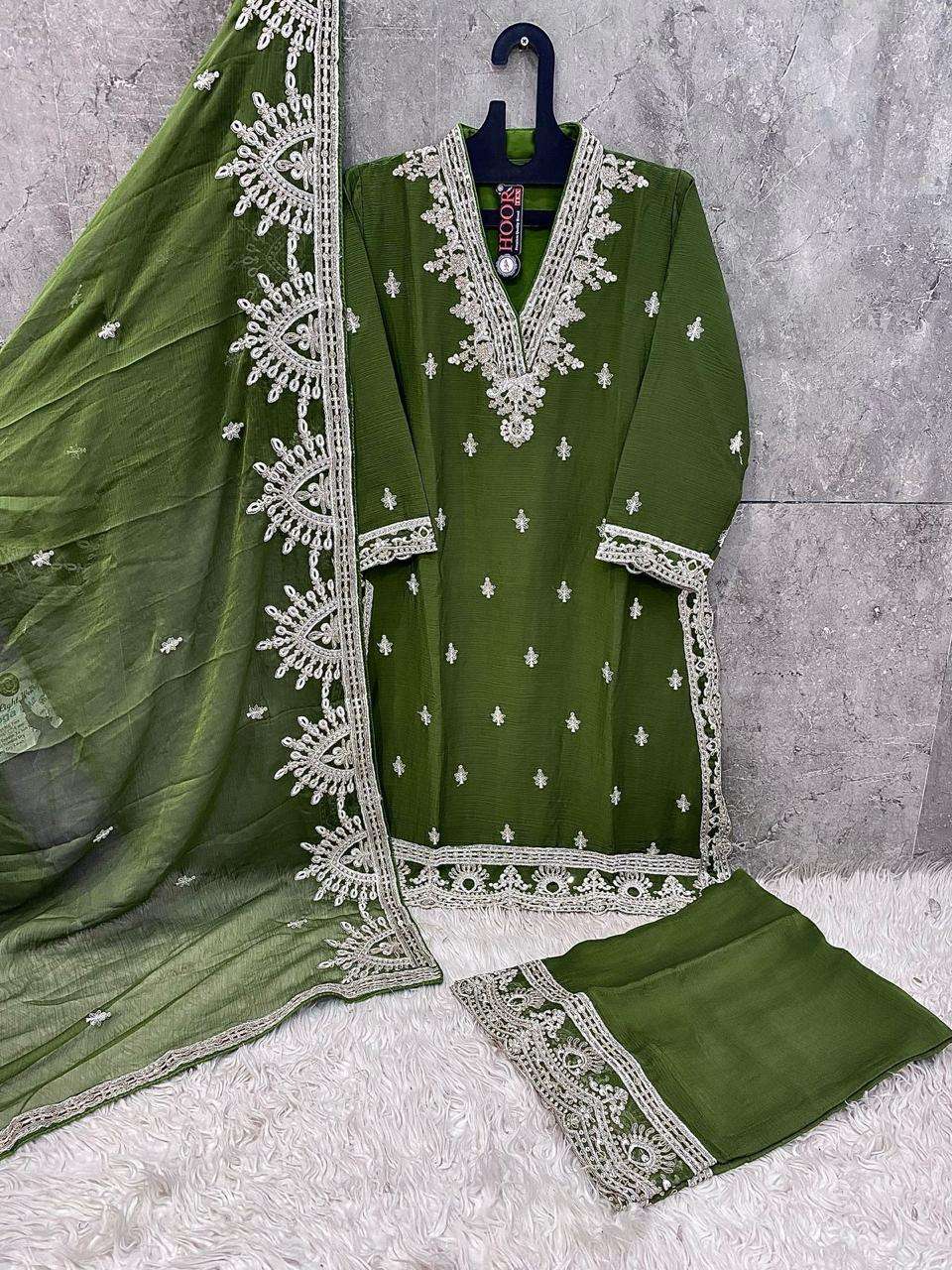 HOOR TEX DESIGN NO - HF 96 C-F HEAVY CHIFFON READYMADE PAKISTANI SUIT 