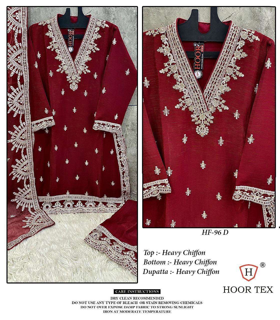 HOOR TEX DESIGN NO - HF 96 C-F HEAVY CHIFFON READYMADE PAKISTANI SUIT 