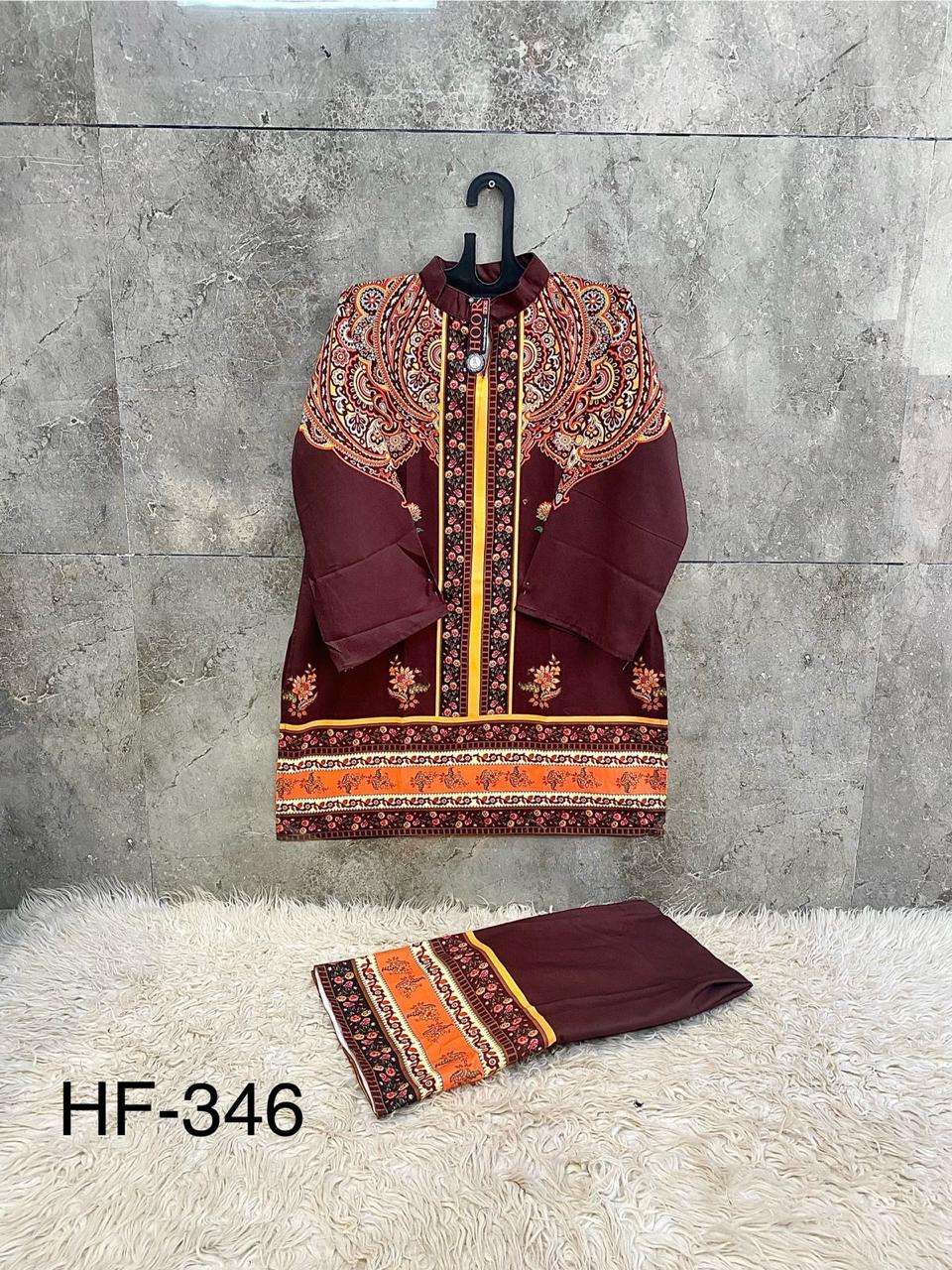 HOOR TEX HF 337 TO 350 DIGITAL PRINT SATIN LADIES PAKISTANI STYLE CO-ORD SET