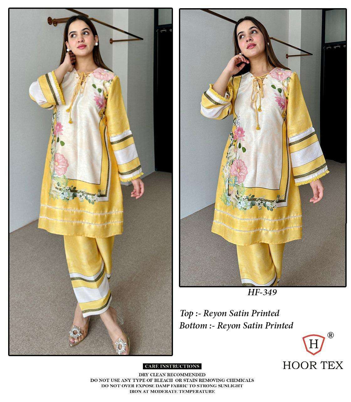 HOOR TEX HF 337 TO 350 DIGITAL PRINT SATIN LADIES PAKISTANI STYLE CO-ORD SET