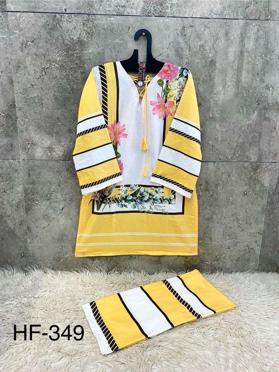 HOOR TEX HF 337 TO 350 DIGITAL PRINT SATIN LADIES PAKISTANI STYLE CO-ORD SET