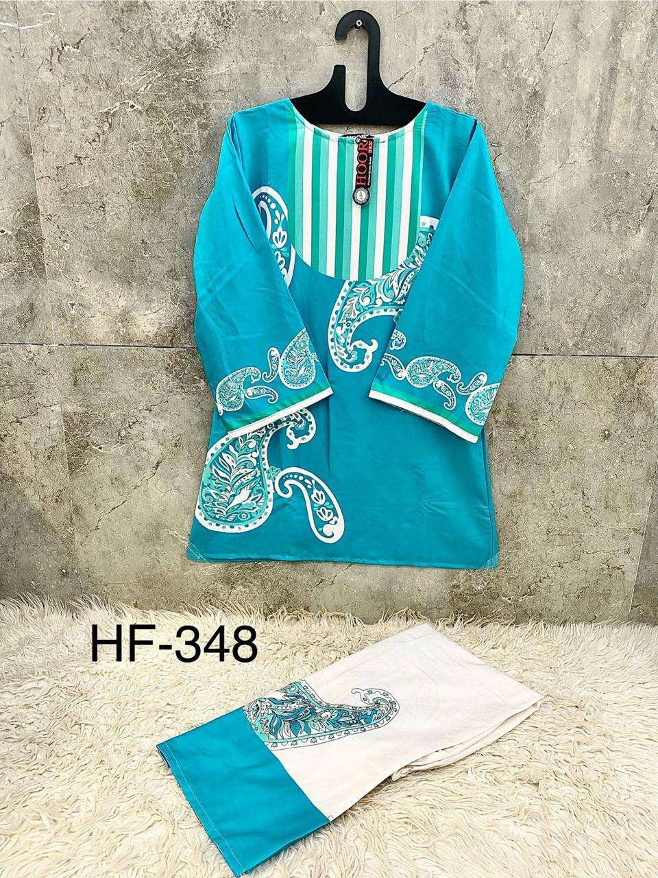 HOOR TEX HF 337 TO 350 DIGITAL PRINT SATIN LADIES PAKISTANI STYLE CO-ORD SET