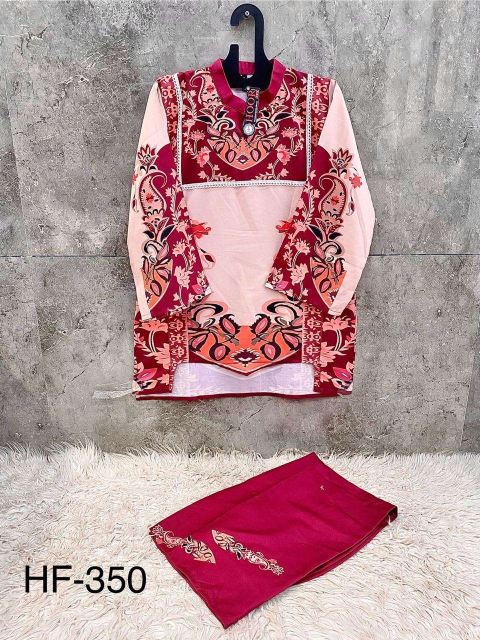 HOOR TEX HF 337 TO 350 DIGITAL PRINT SATIN LADIES PAKISTANI STYLE CO-ORD SET