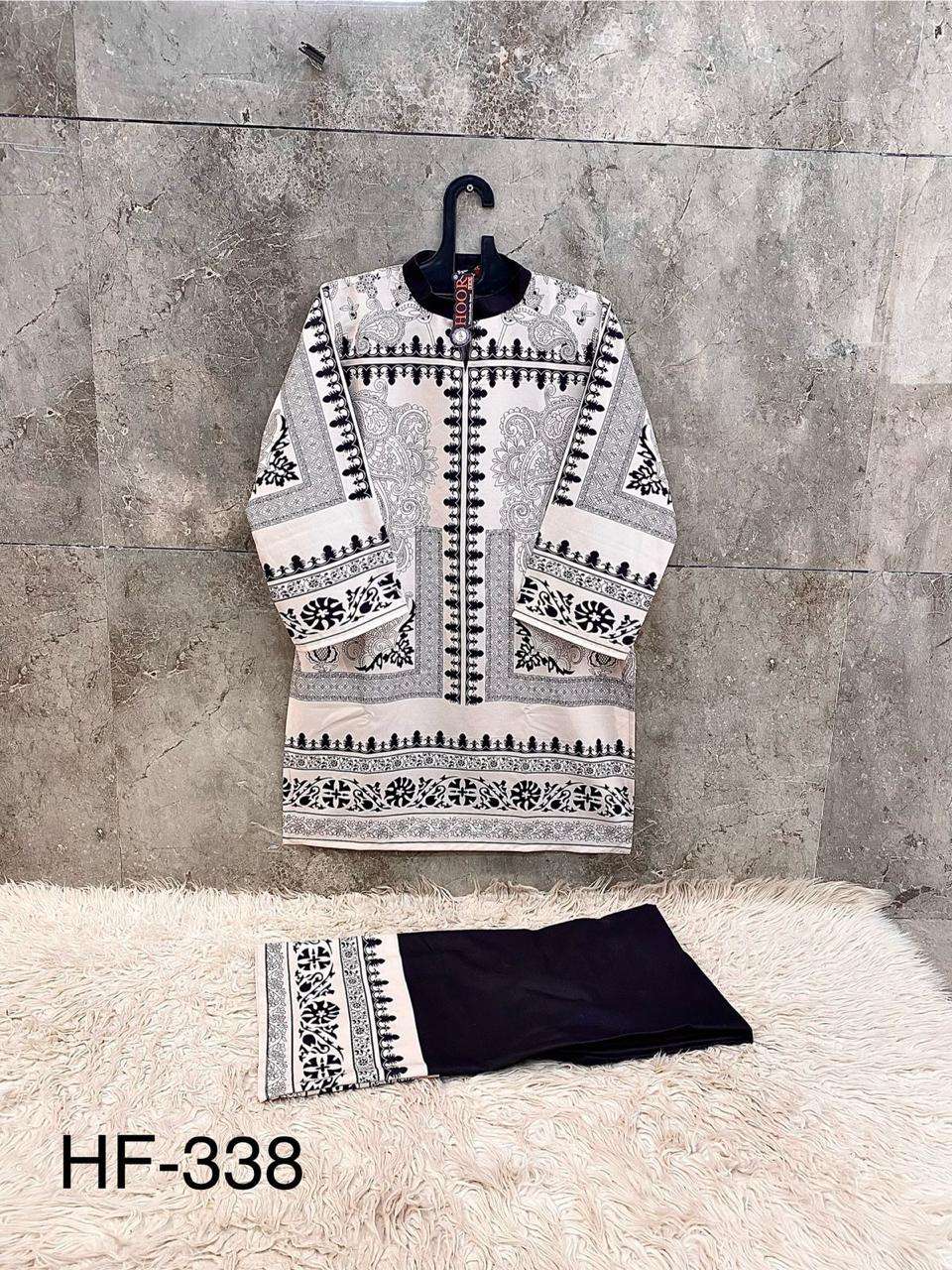 HOOR TEX HF 337 TO 350 DIGITAL PRINT SATIN LADIES PAKISTANI STYLE CO-ORD SET
