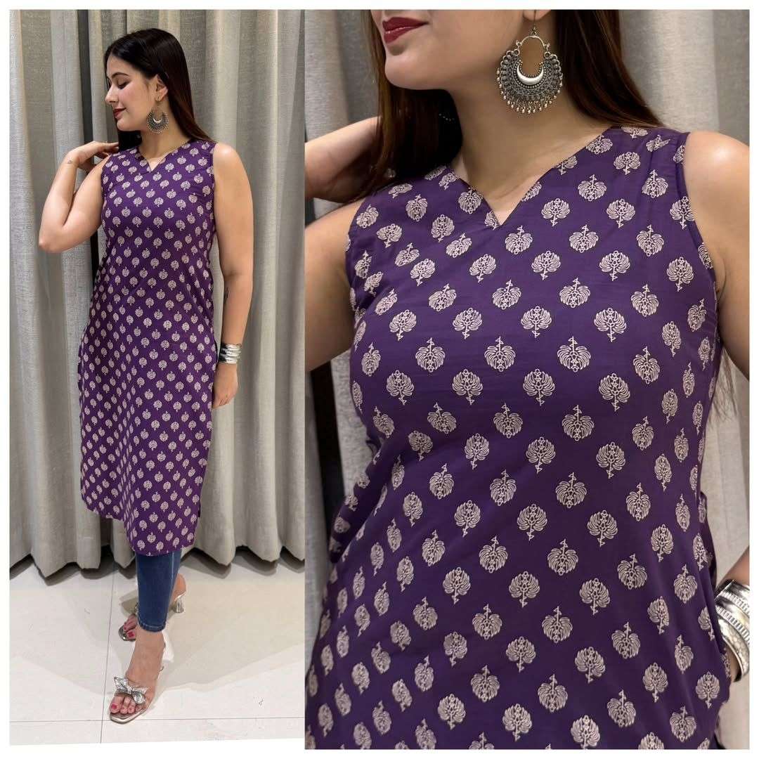 INLI BLUSH 7.0 COTTON PRINTED OFFICE WEAR LADIES KURTI